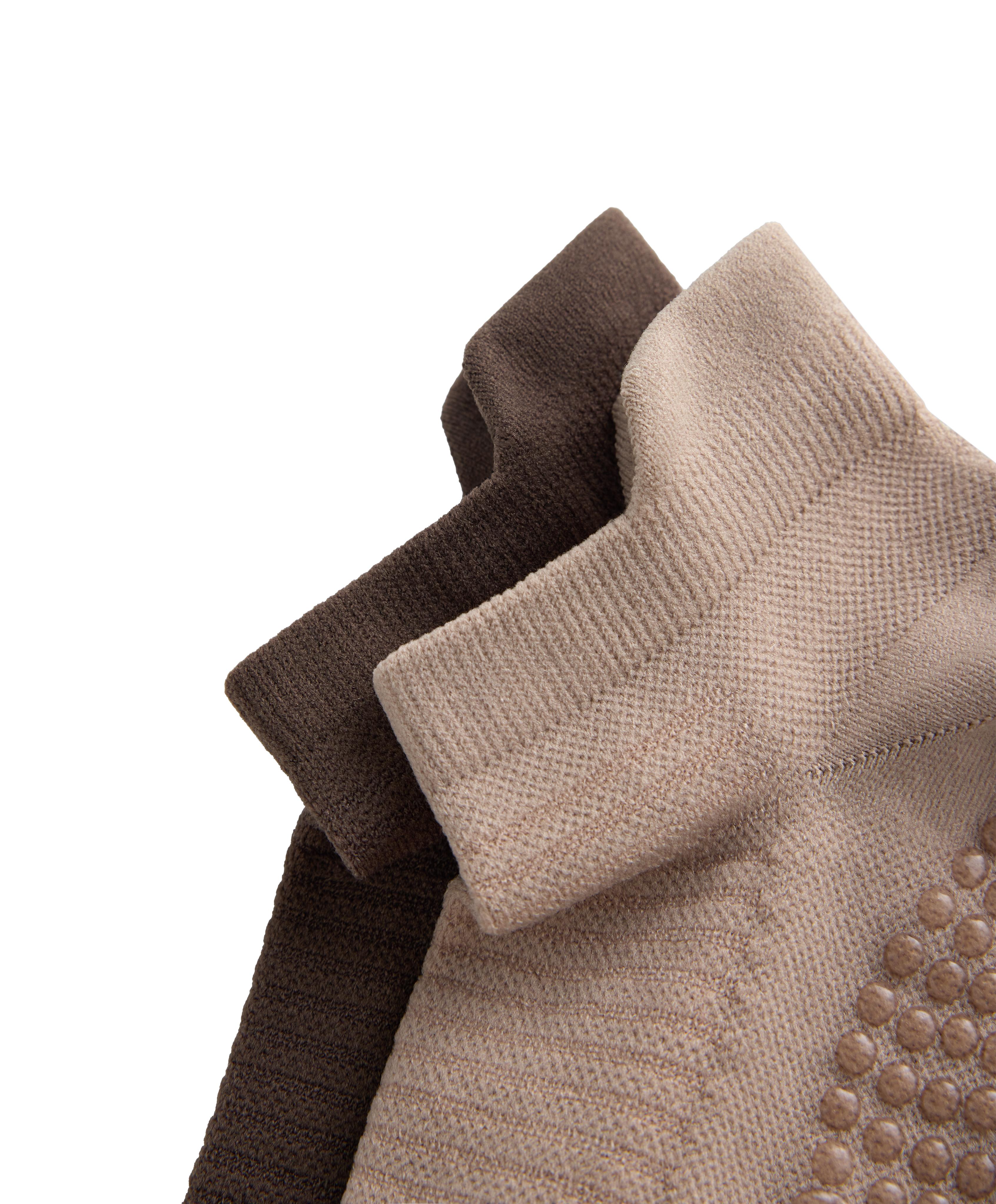 2 pairs of polyamide blend yoga and Pilates sneaker socks — MOCHA