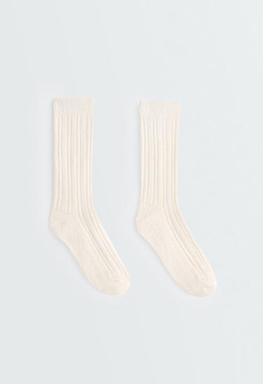 Classic socks in 25% cashmere 11% wool — ECRU 1