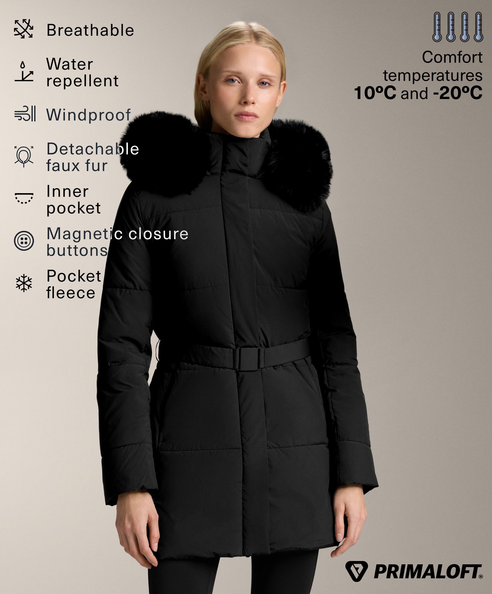 Chaqueta midi acolchada Primaloft® repelente al agua