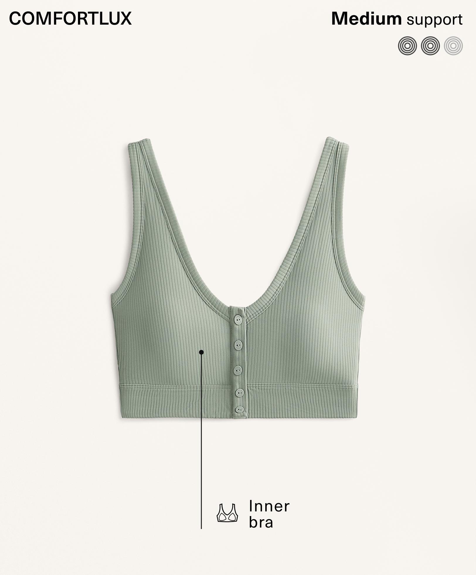 Rib Comfortlux open back Henley tank top