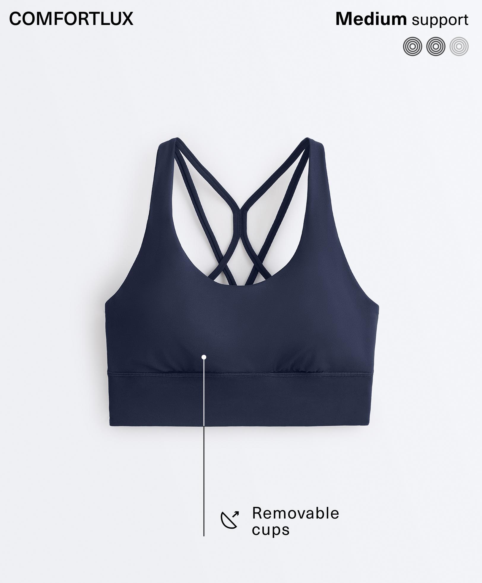 Comfortlux medium support sports bra with cups