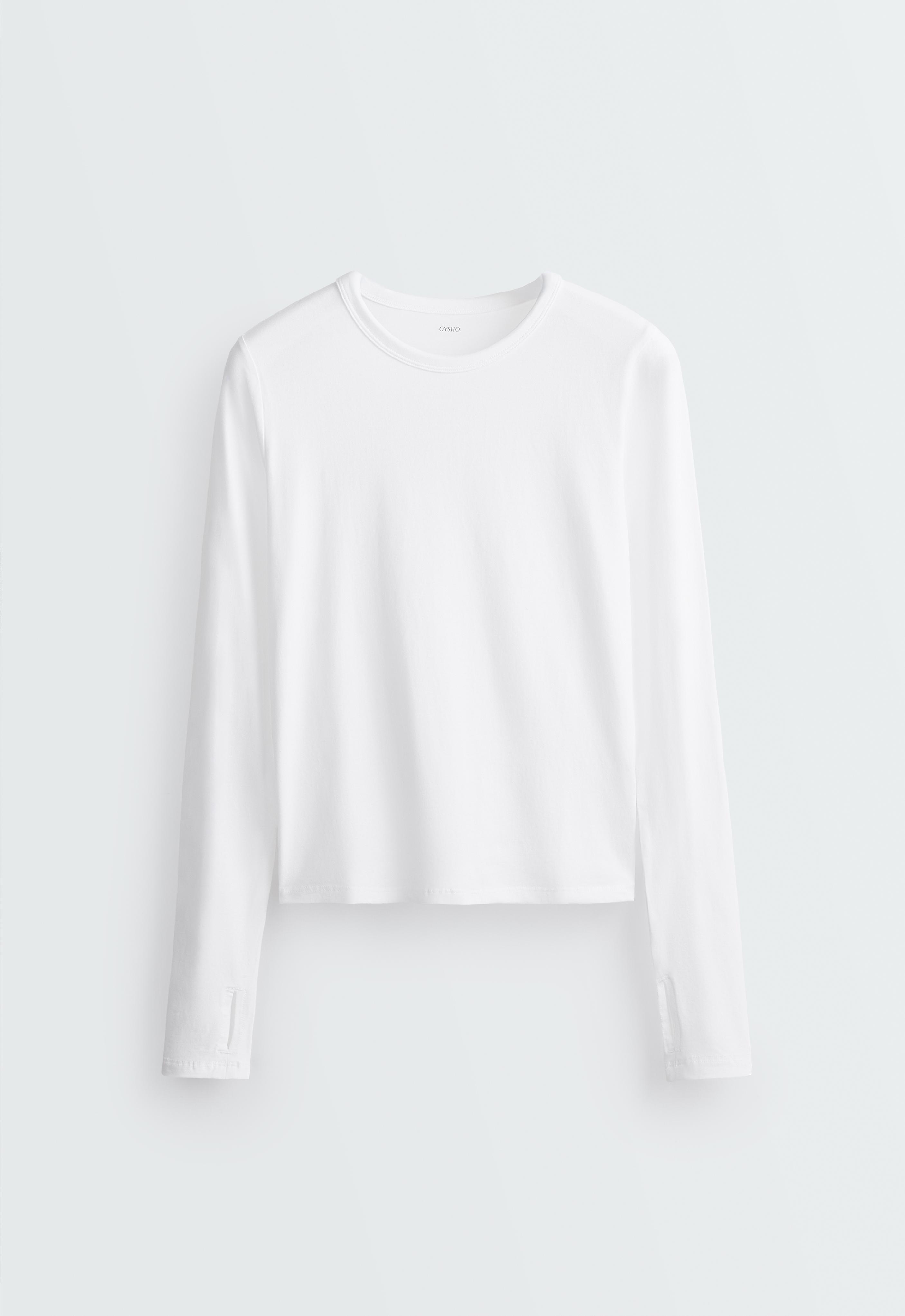 Cotton blend long-sleeved T-shirt