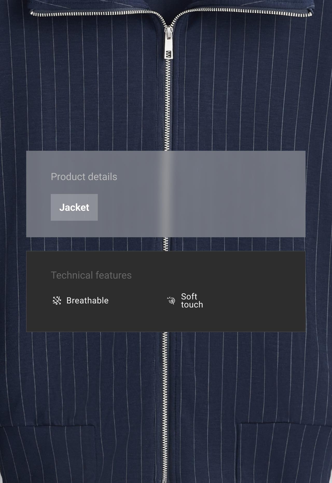 Modal pinstripe boxy jacket — NAVY BLUE