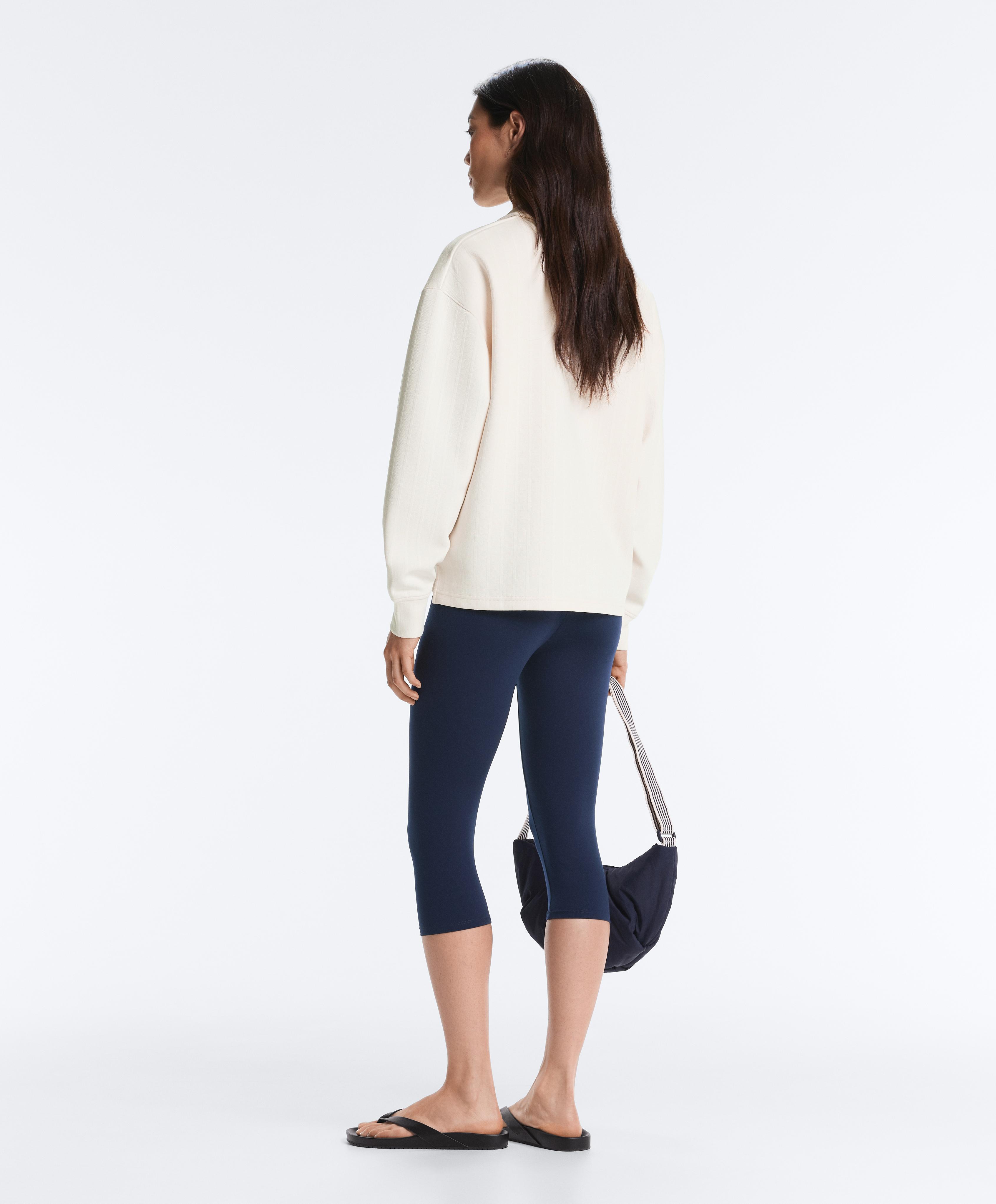 Striped cotton piqué polo shirt — PALE ECRU