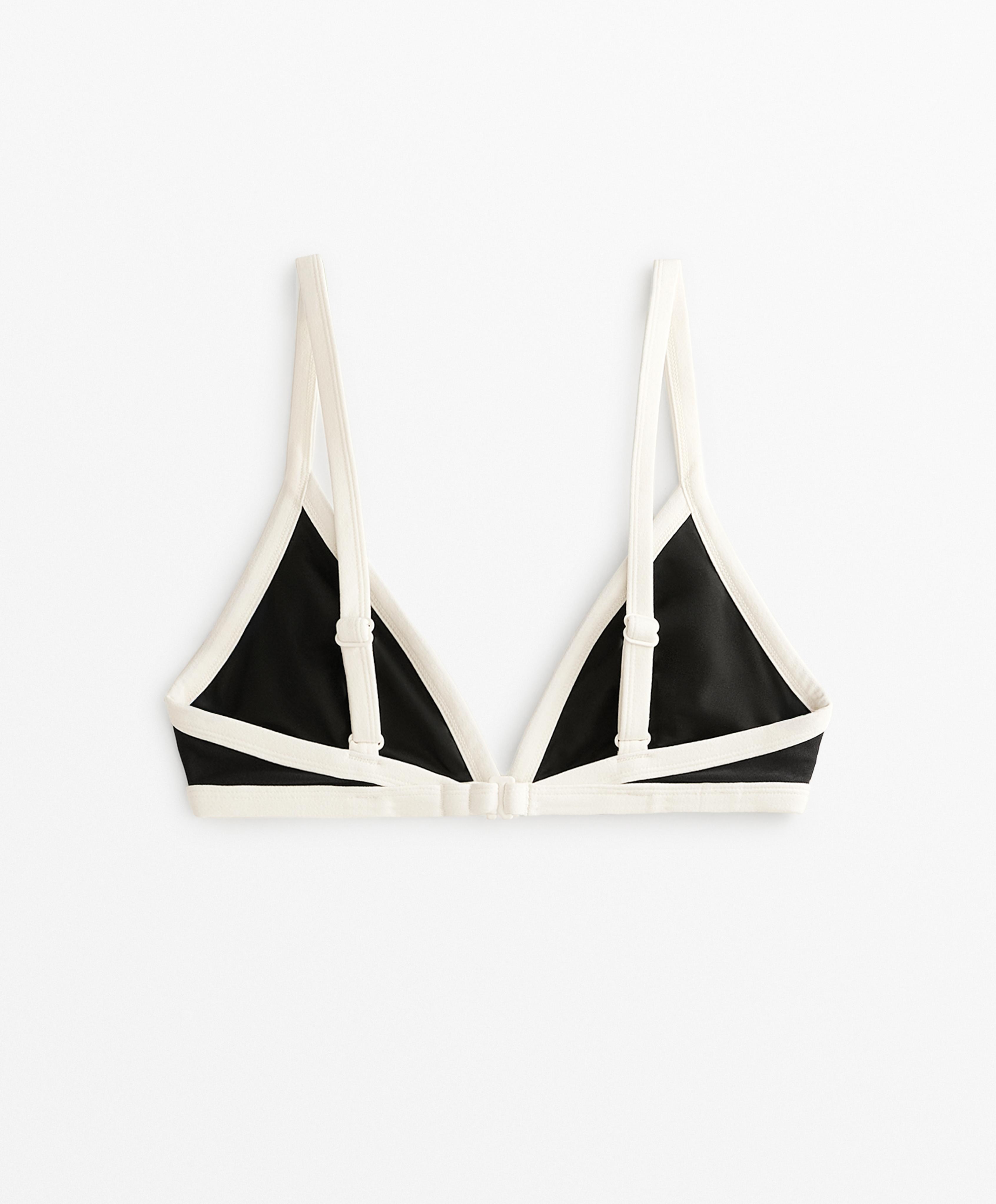 Contrast trim triangle bikini top