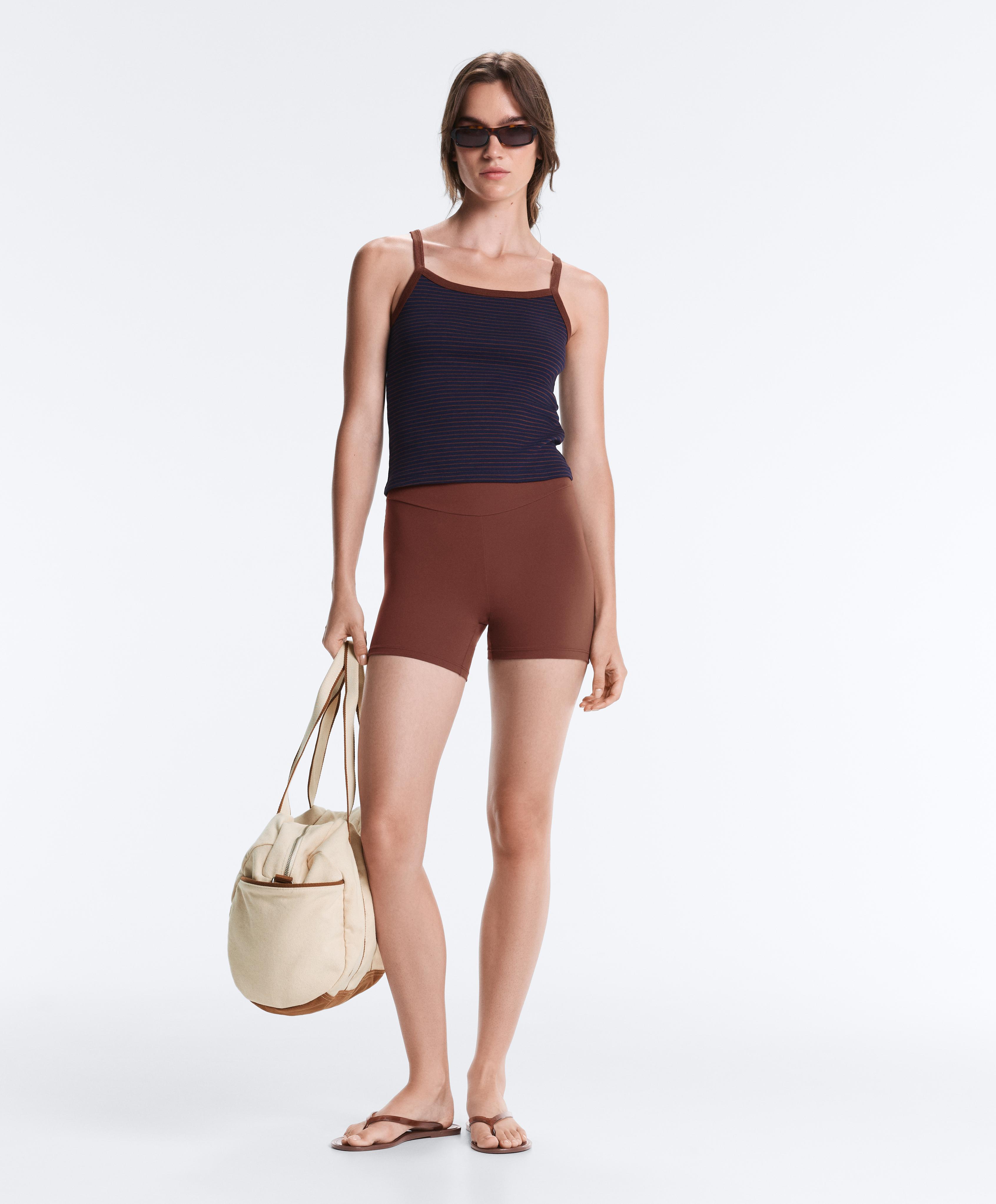 Comfortlux high-waisted 10cm hot pants — TERRACOTTA