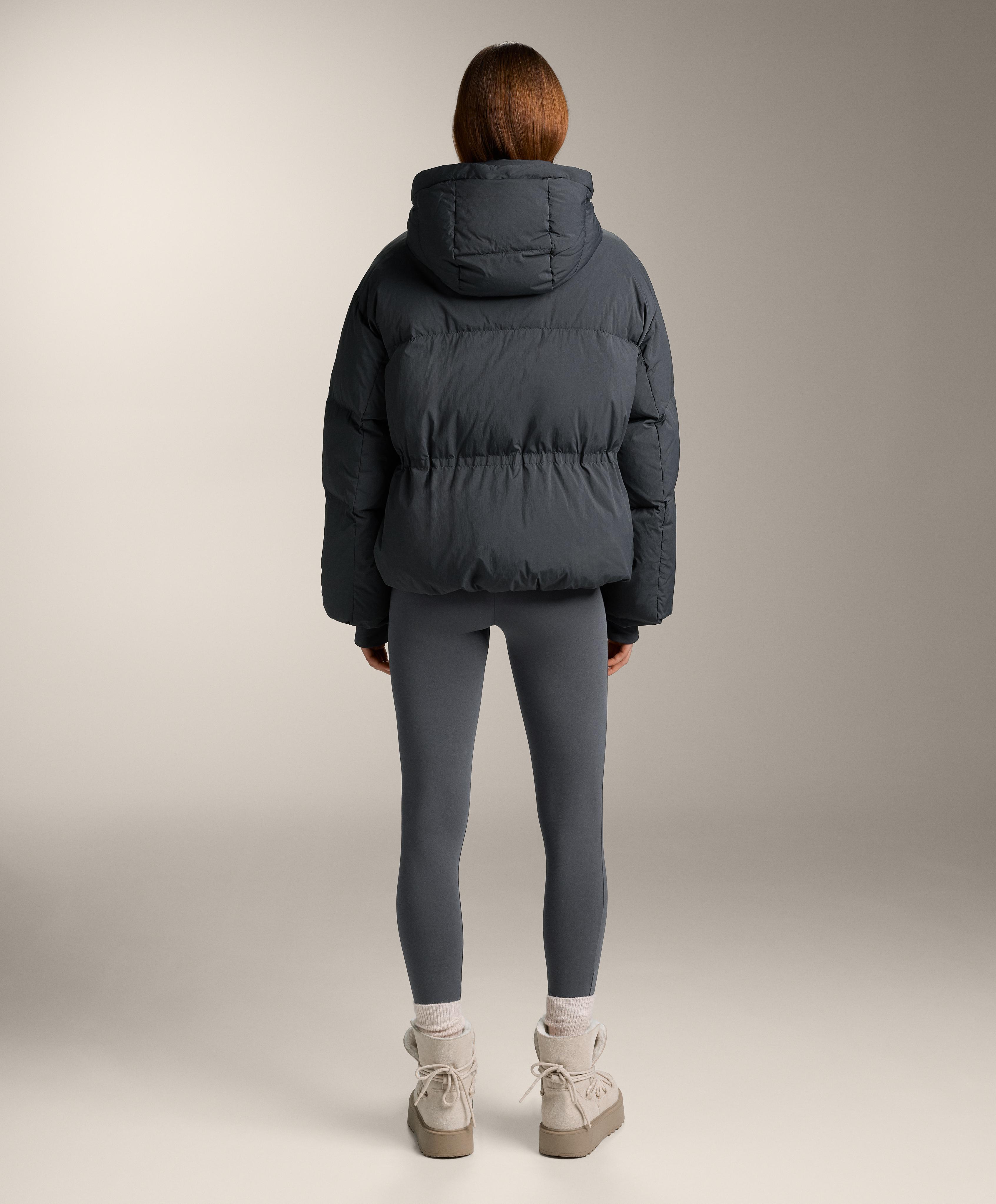 Short 100% down puffer jacket — ASPHALT