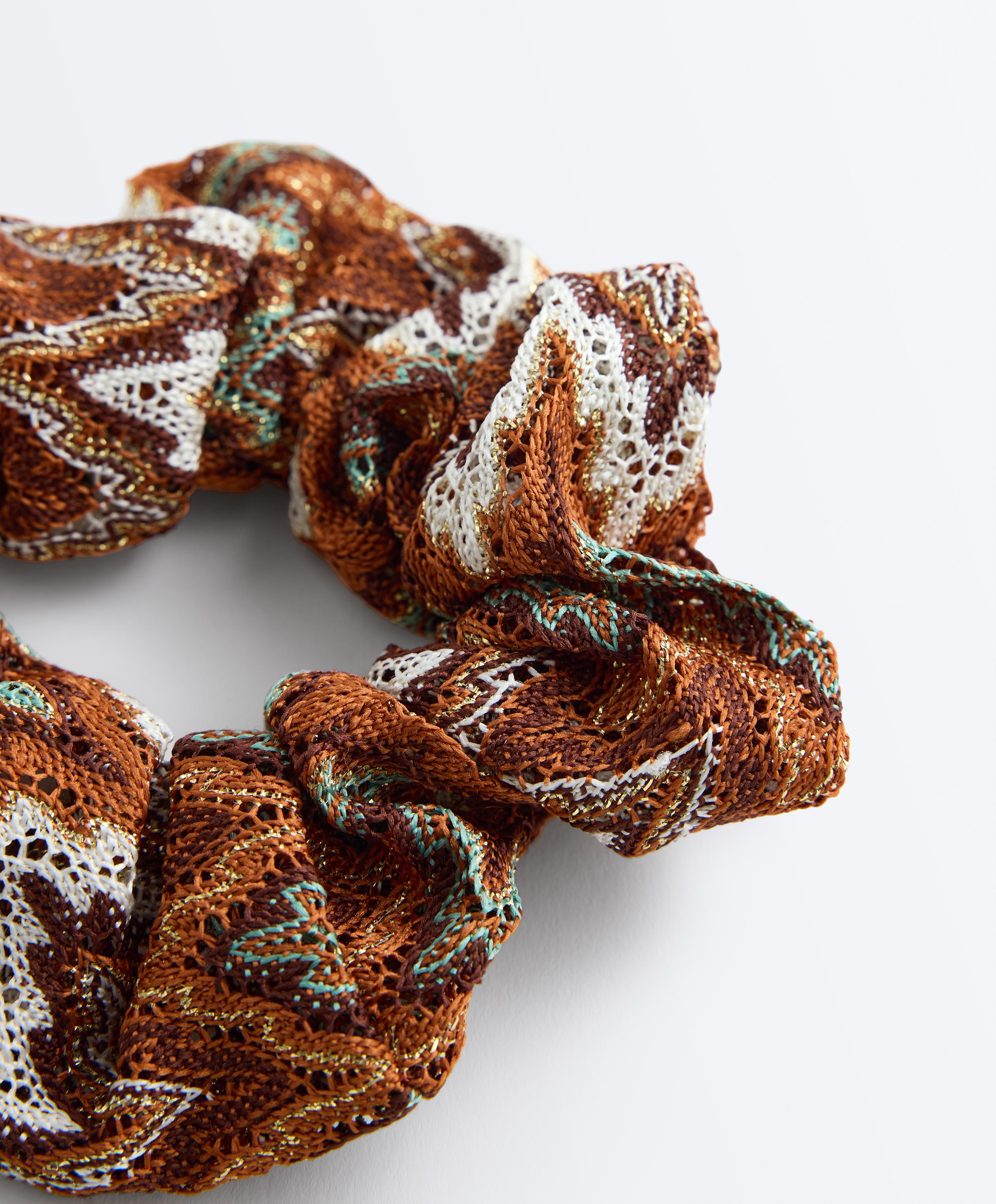 Large herringbone scrunchie — BEIGE