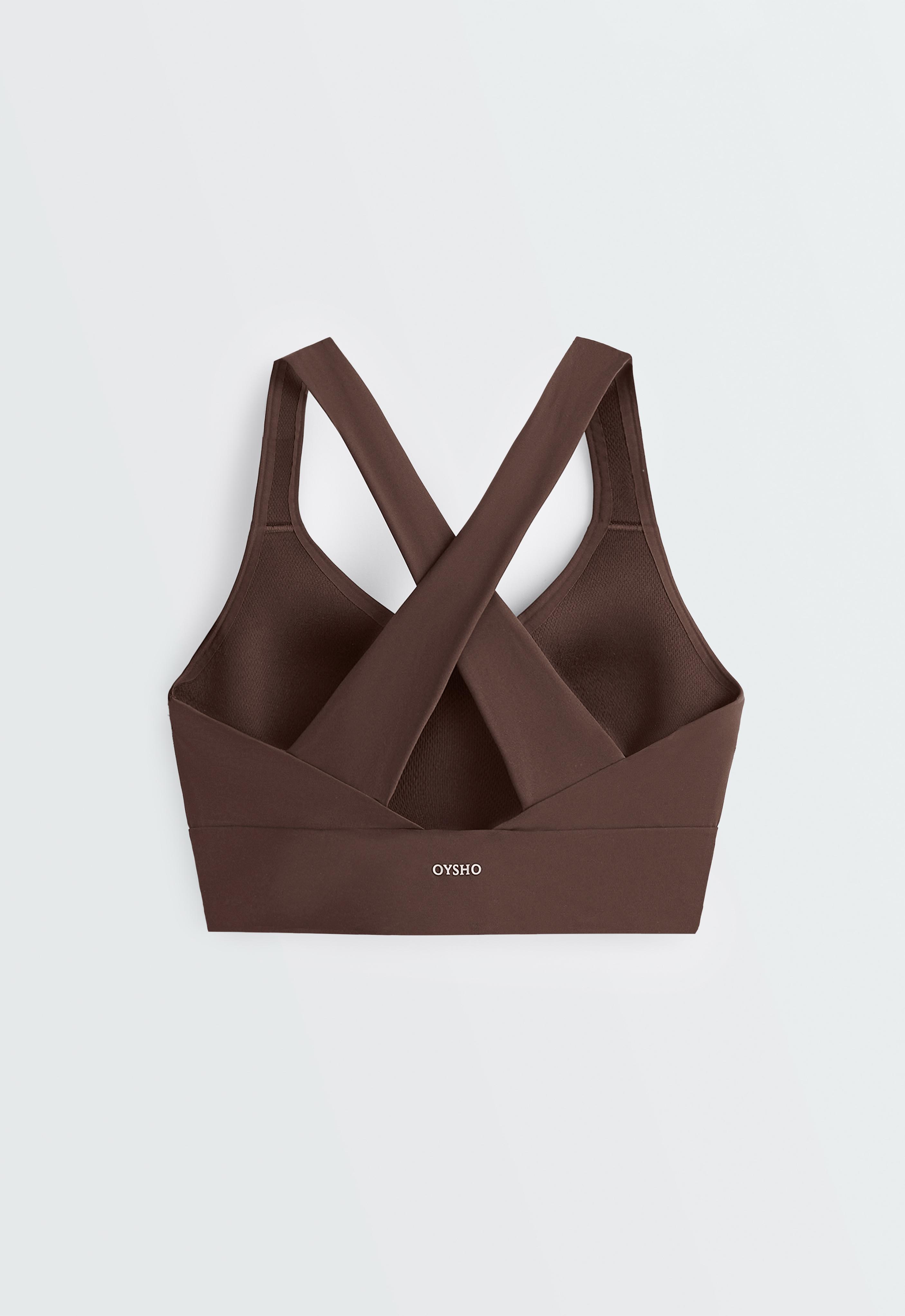 Medium-support Light Touch crossover bra — BROWN