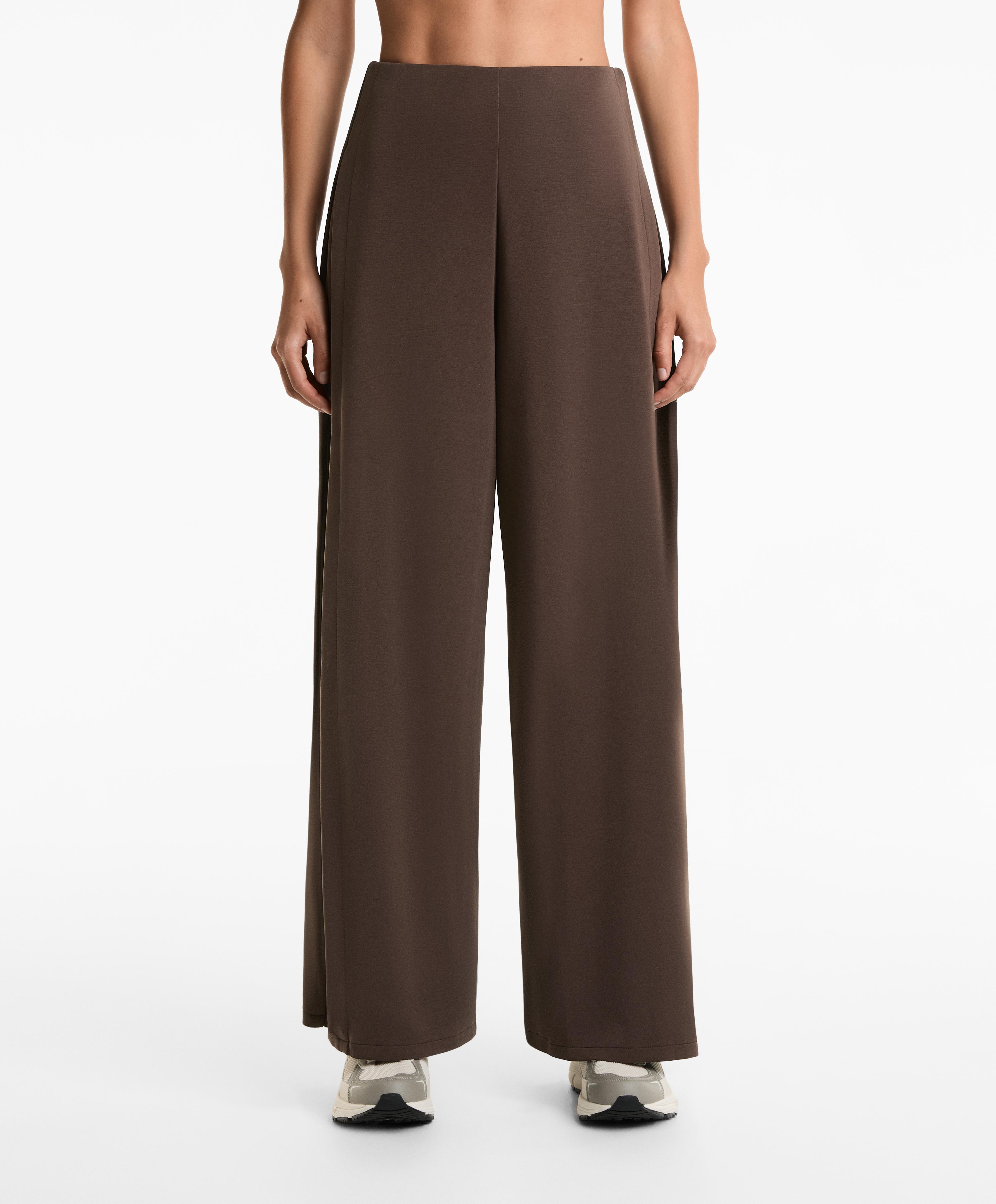 Soft-touch wide-leg trousers with modal and side pleat Soft-touch wide-leg trousers with modal and side pleat