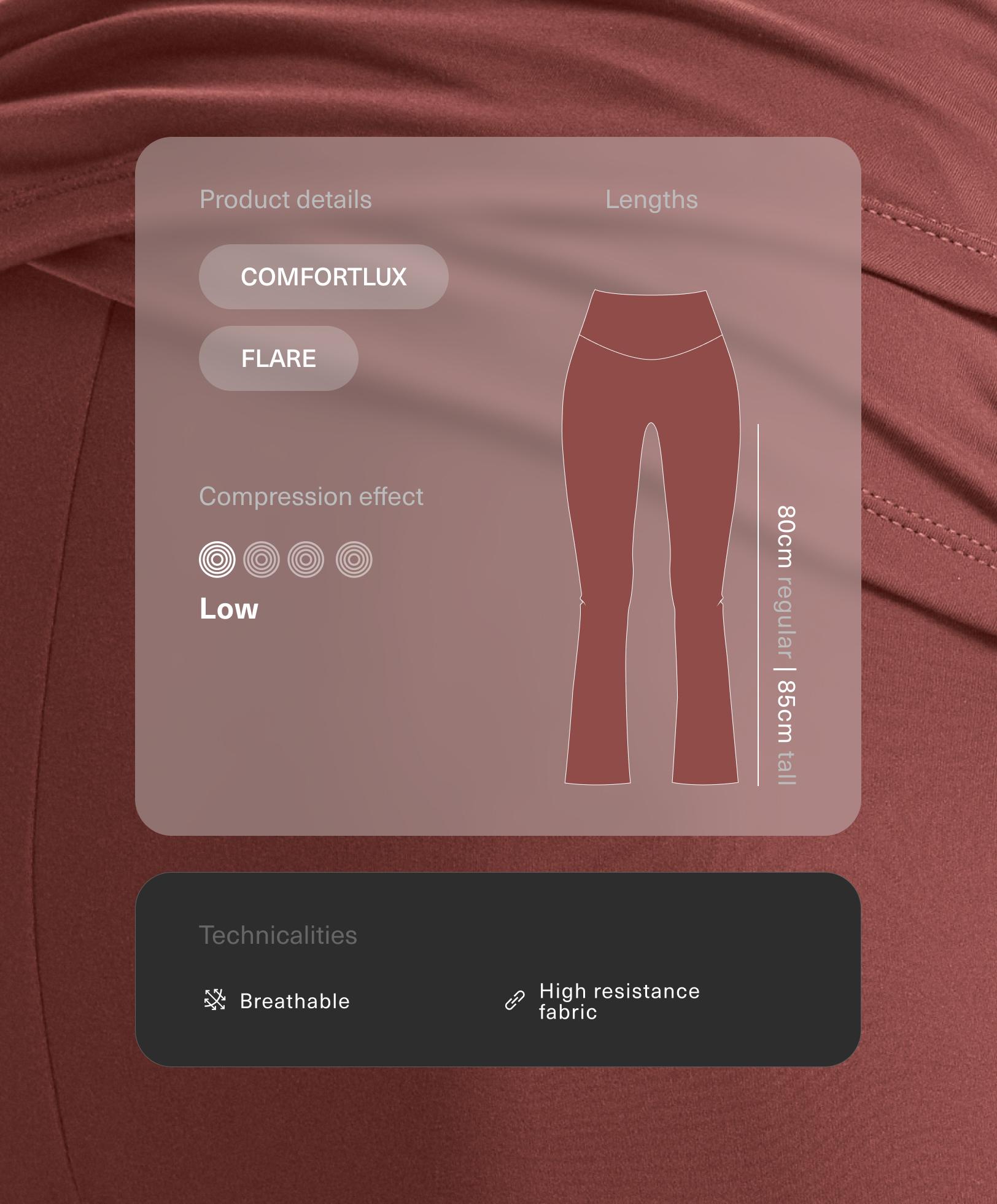بنطلون فلير Comfortlux بخصر عالٍ وخصر بكشكشة - تنزيلات