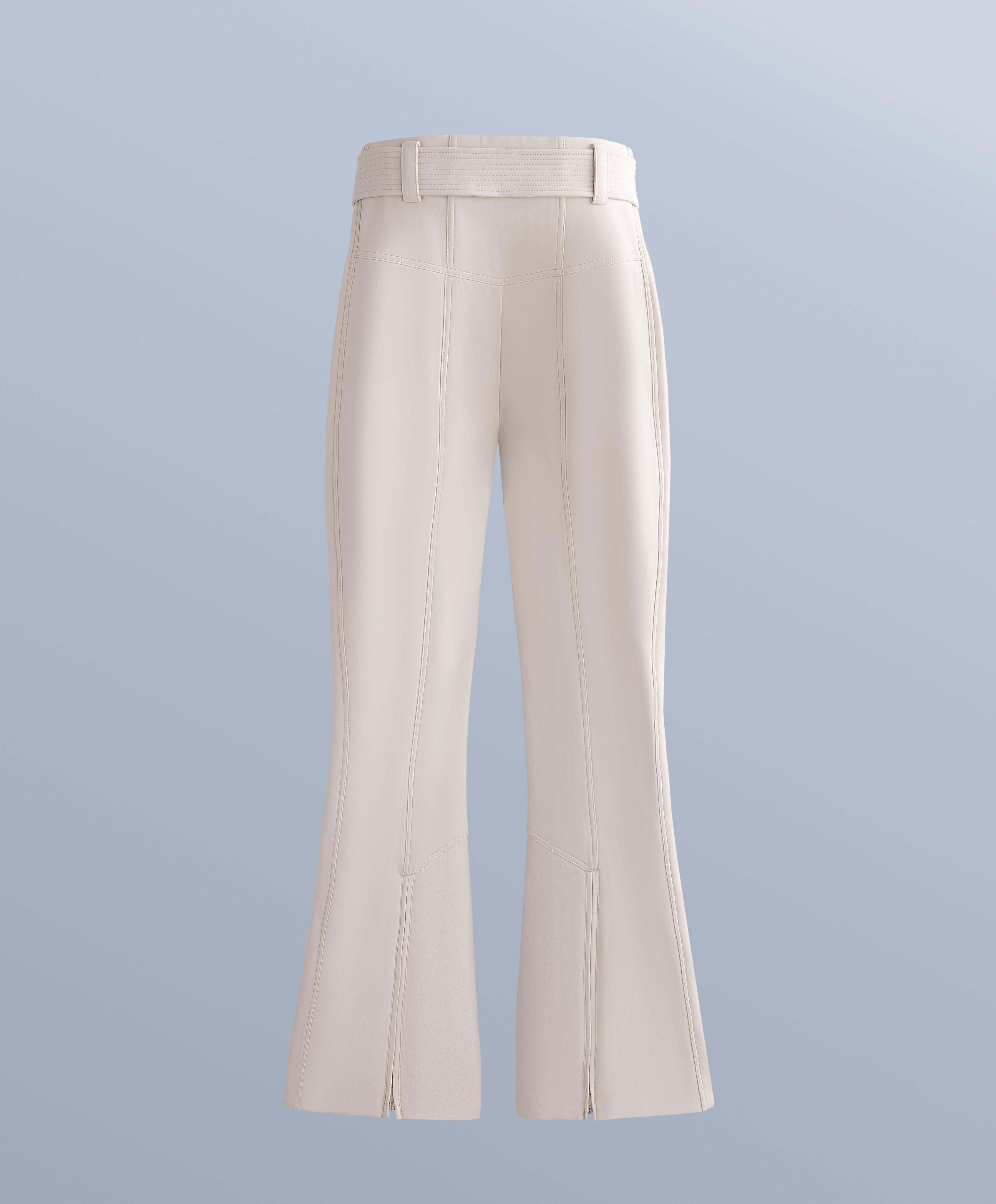 Water-resistant high-rise flare stretch SKI trousers — PALE MINK