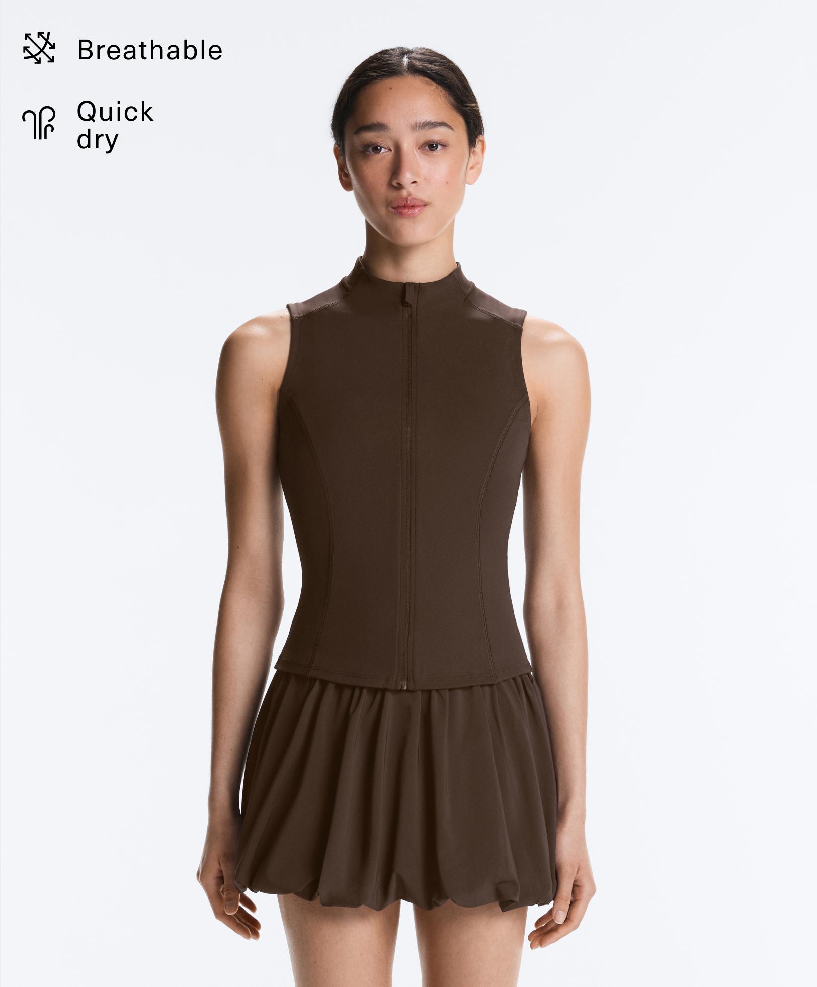 Maglietta smanicata con zip