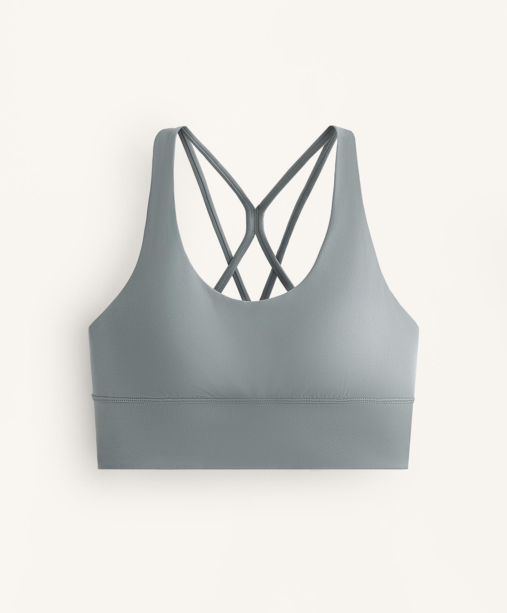 Medium-support Comfortlux sports bra with cups — STEEL BLUE