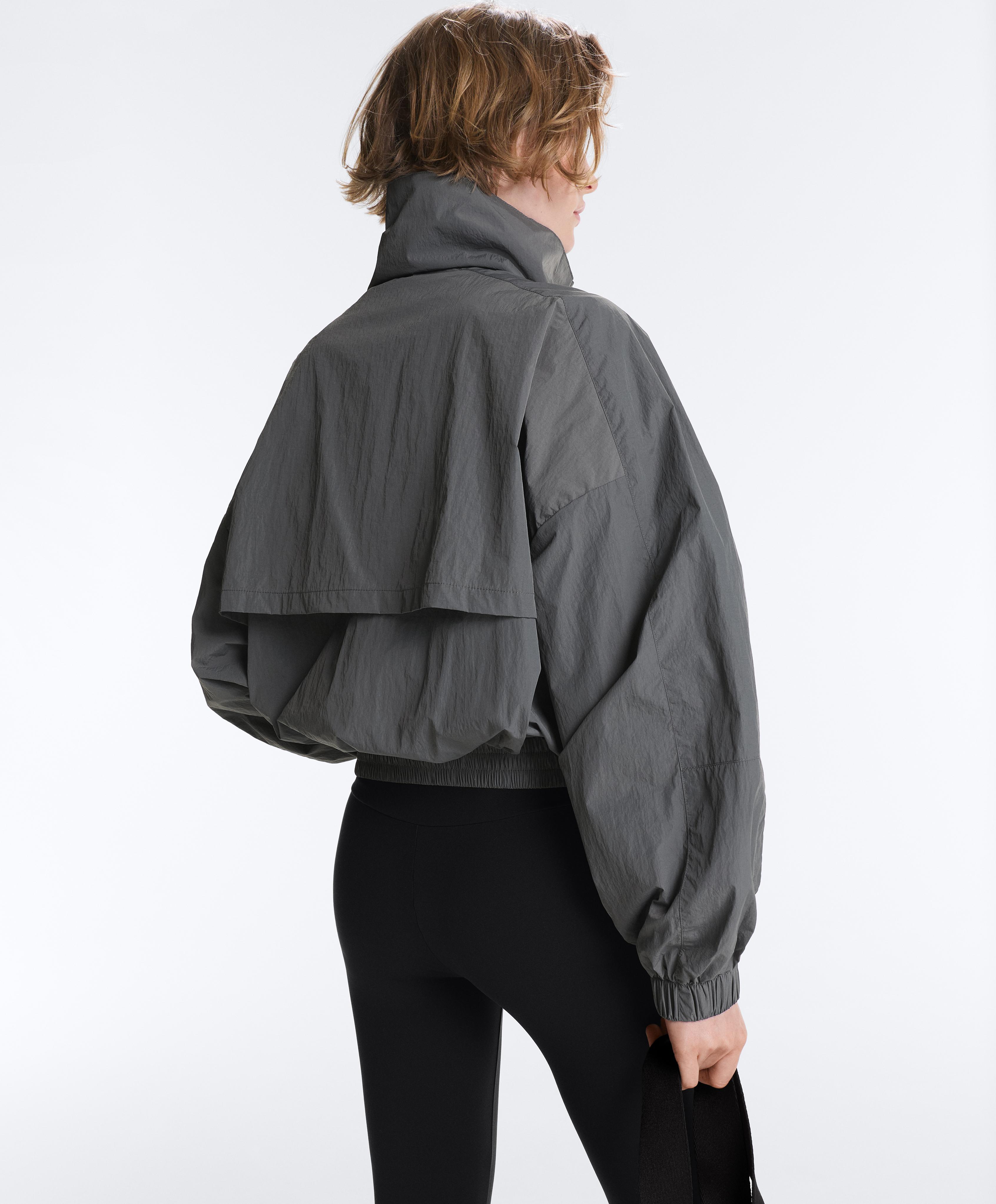 Water-repellent high-neck Track jacket — ASPHALT GREY