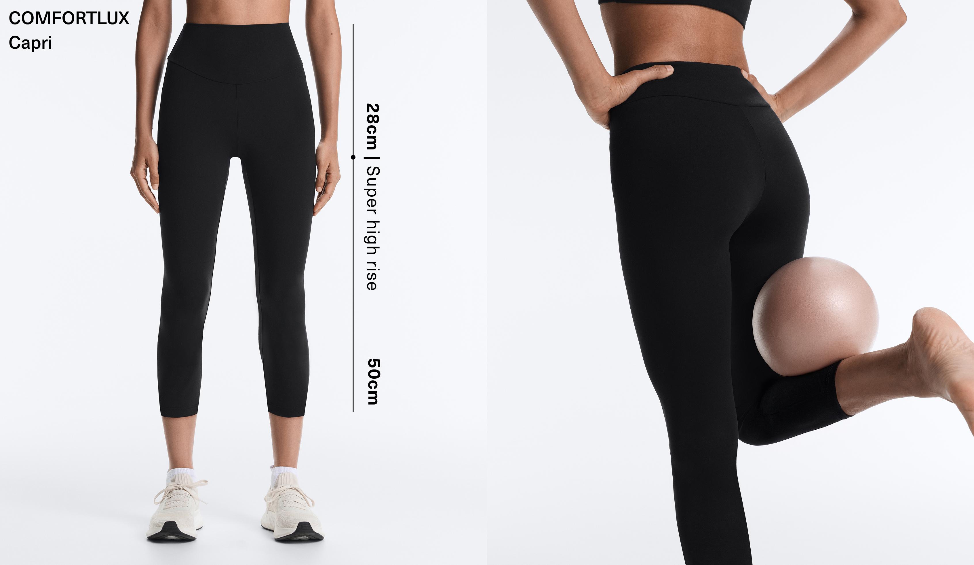 Comfortlux super-high-rise 50cm capri leggings — BLACK