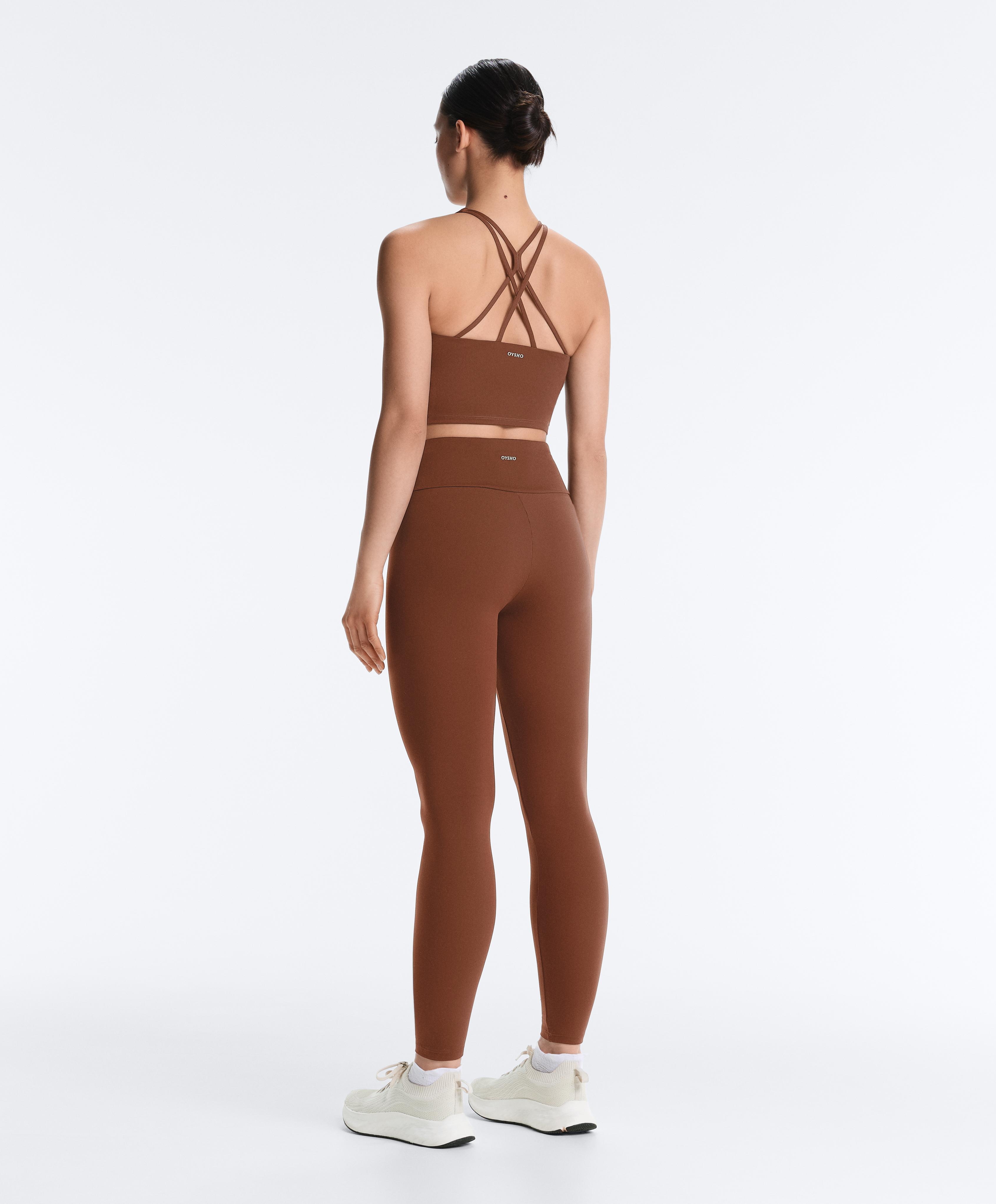 Comfortlux strappy tank top with cups — COFFEE