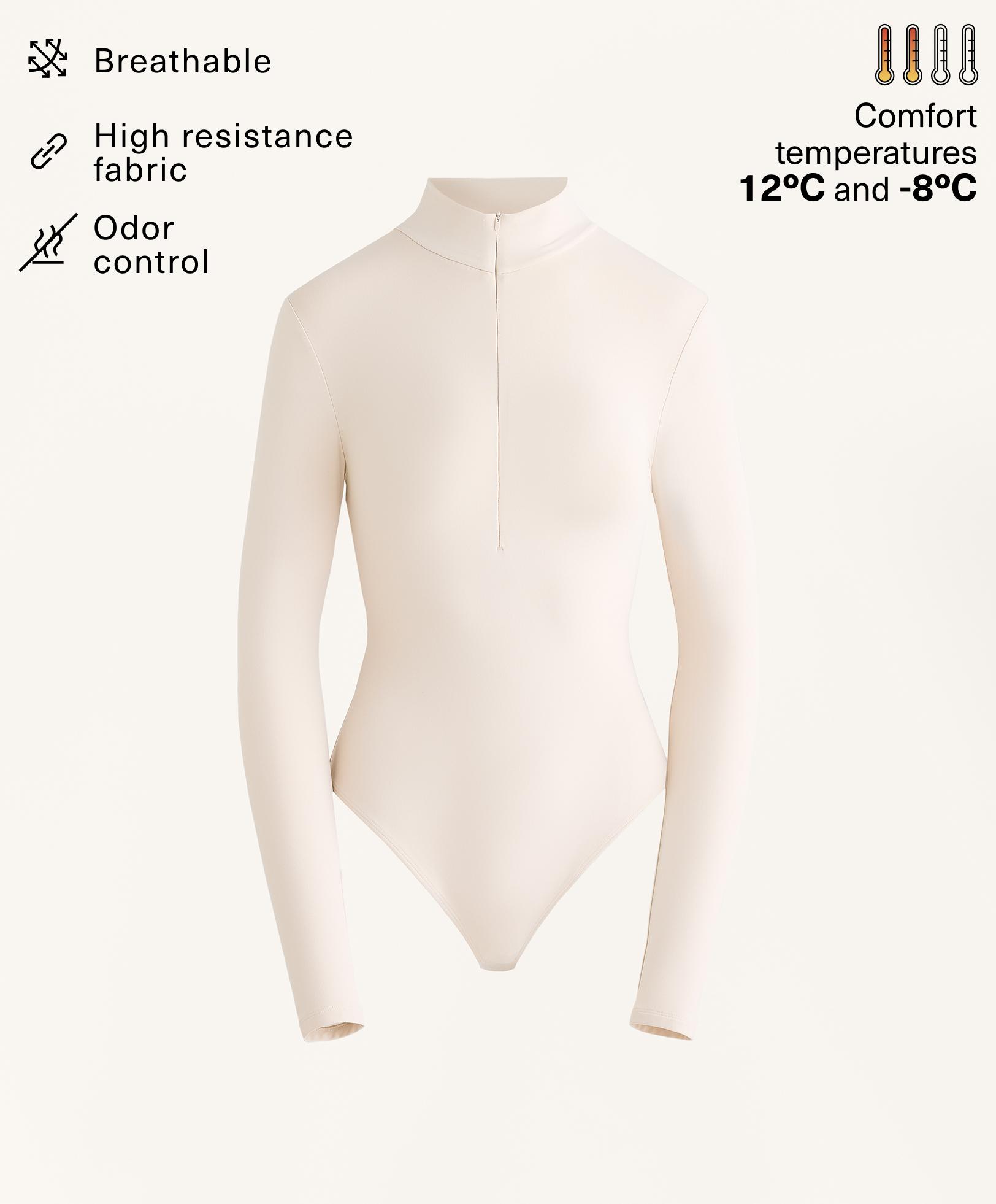 Thermal base layer body with half zip