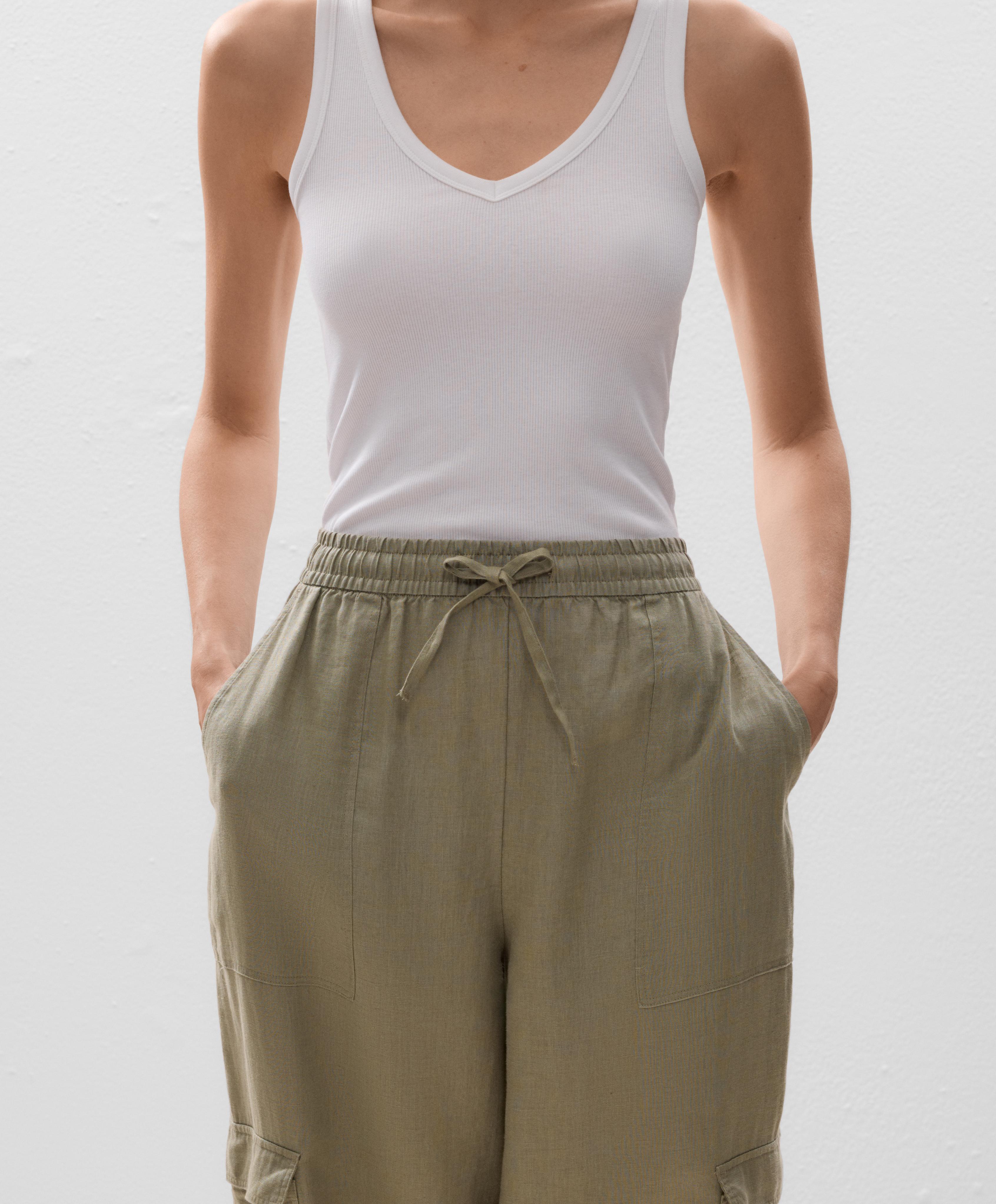 Pantalon cargo 100 % lin Pantalon cargo 100 % lin