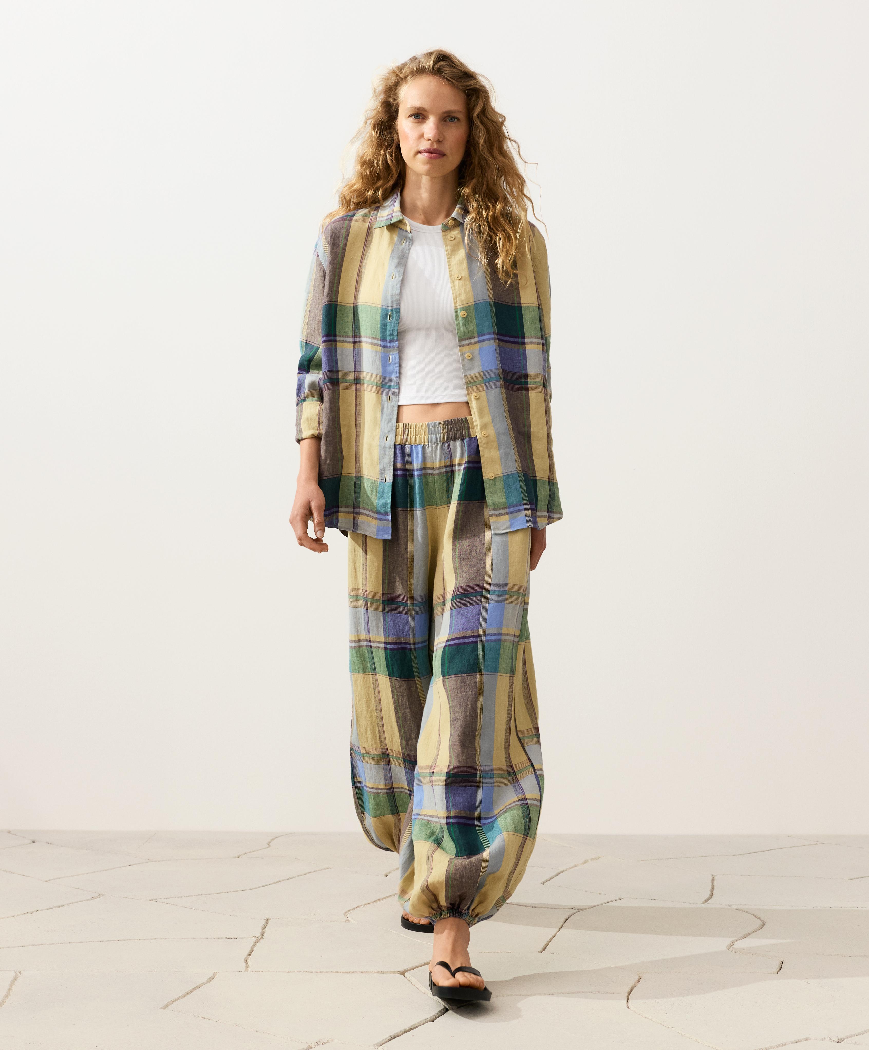 100% linen bloomer trousers — MID-YELLOW