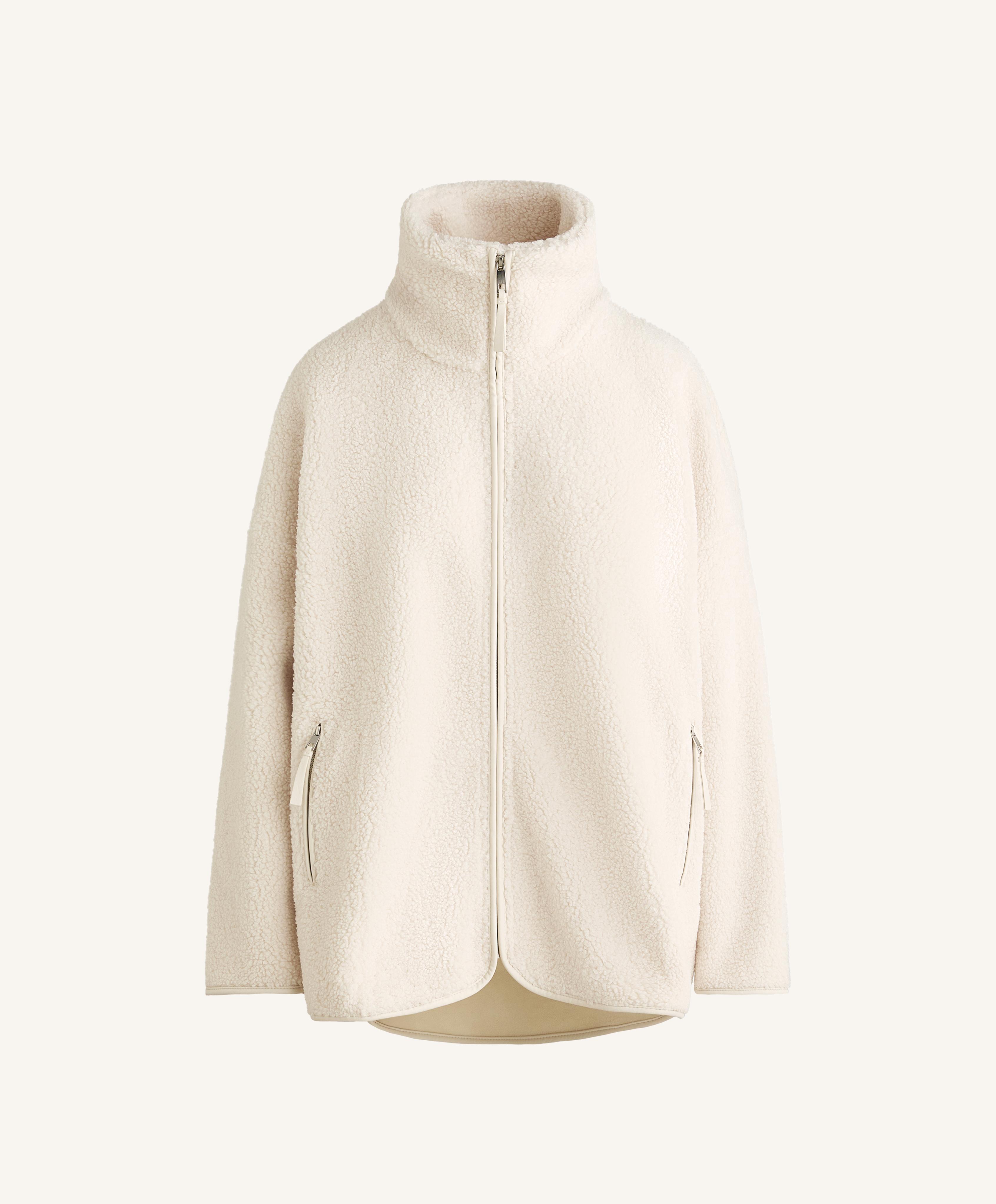 Oversize faux-shearling jacket — ECRU