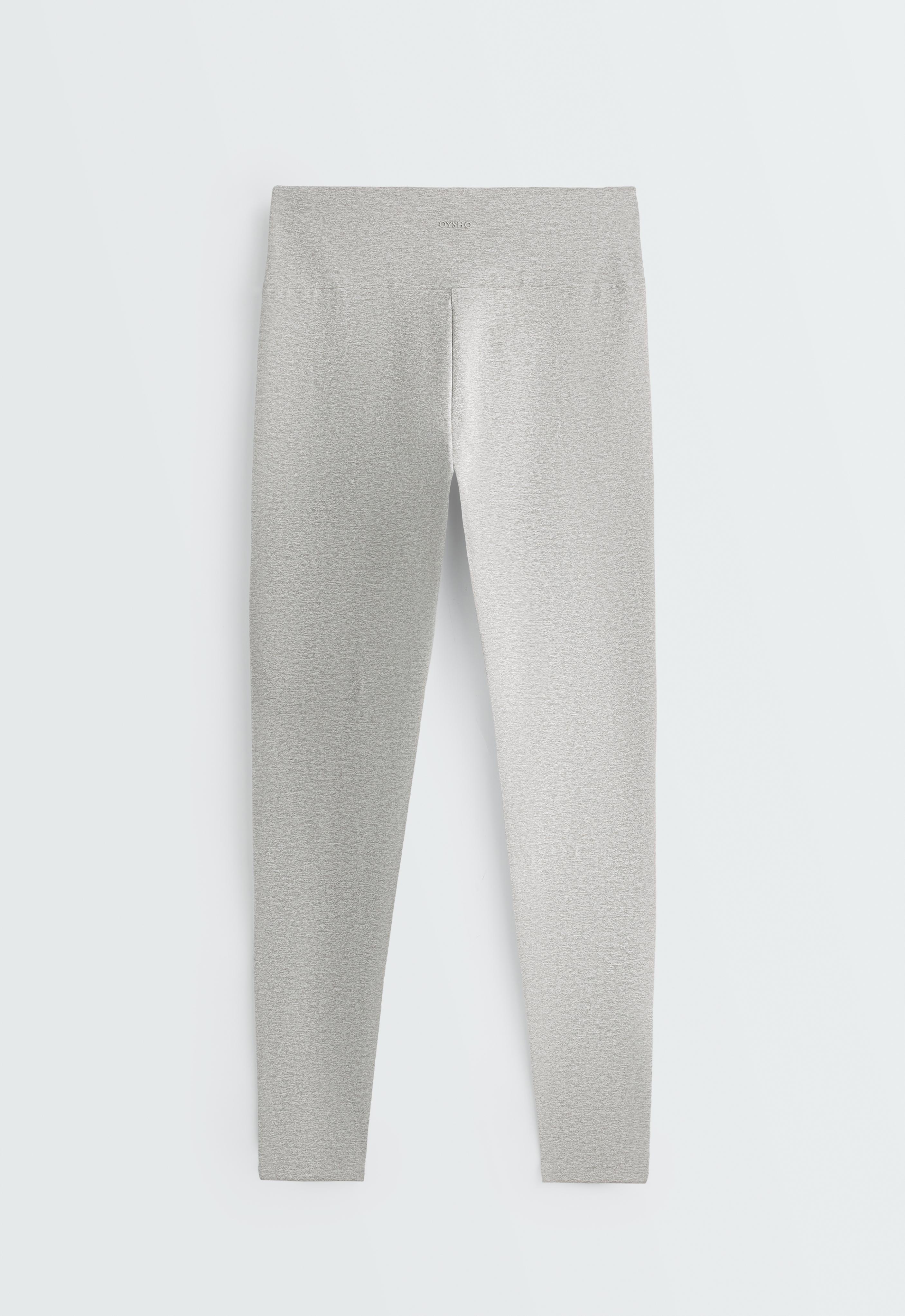 Comfortlux high-waisted ankle-length heathered leggings — PALE GREY