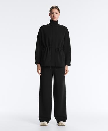 Long Utility jacket with soft-touch modal — BLACK 3
