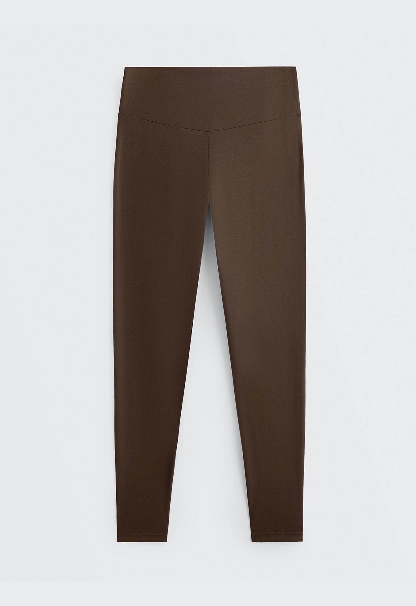 Comfortlux high-waisted ankle-length leggings — DARK BROWN