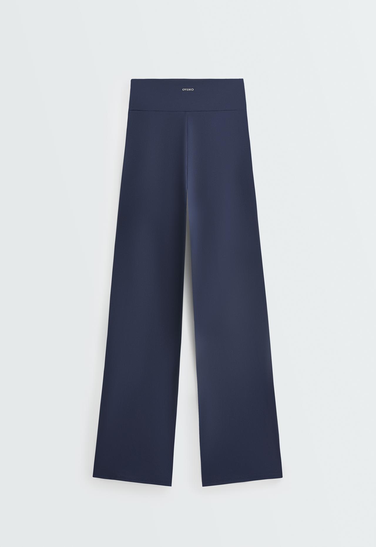 High-rise Comfortlux straight-leg trousers — NAVY BLUE