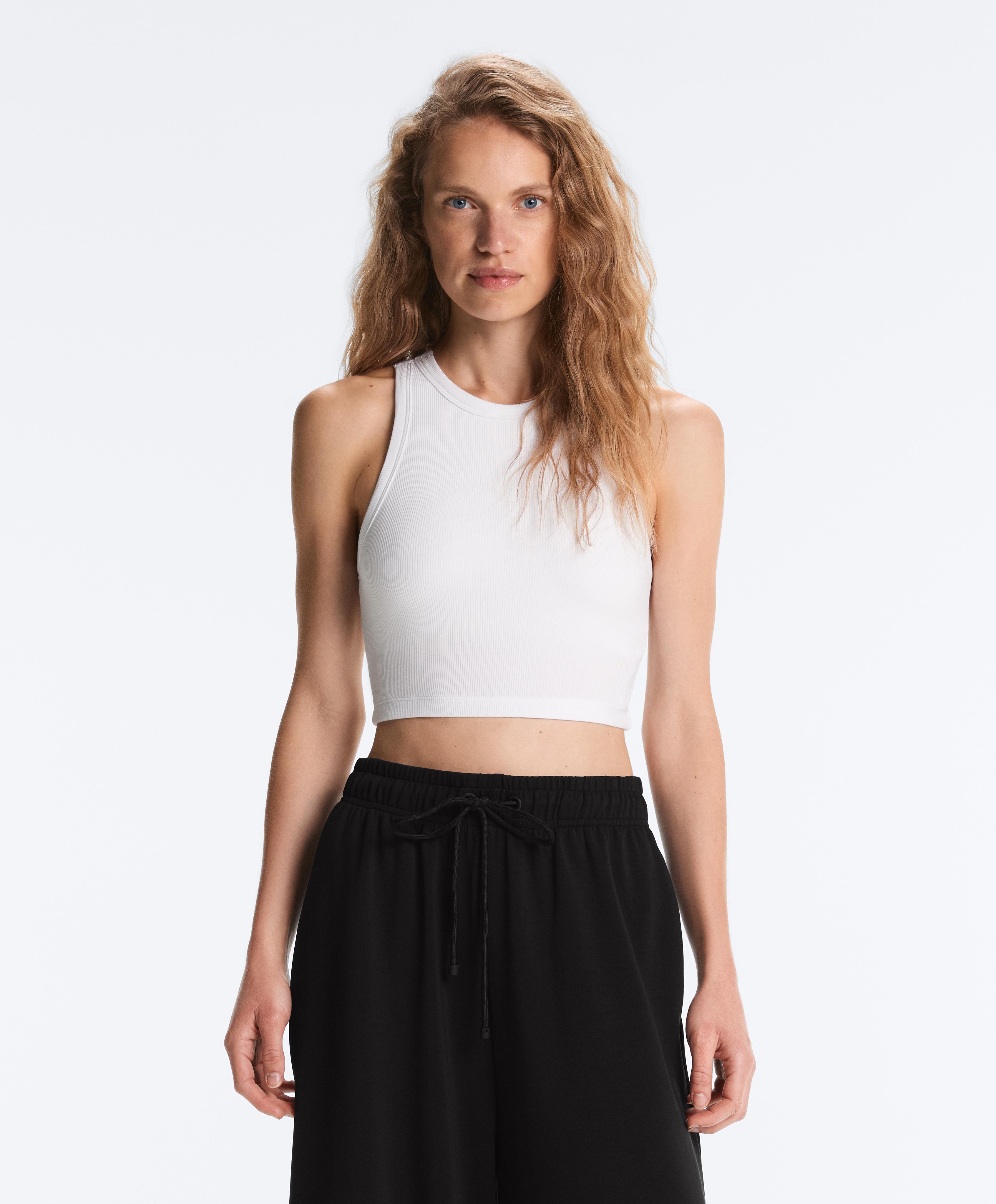 Modal blend tank top with cups — WHITE