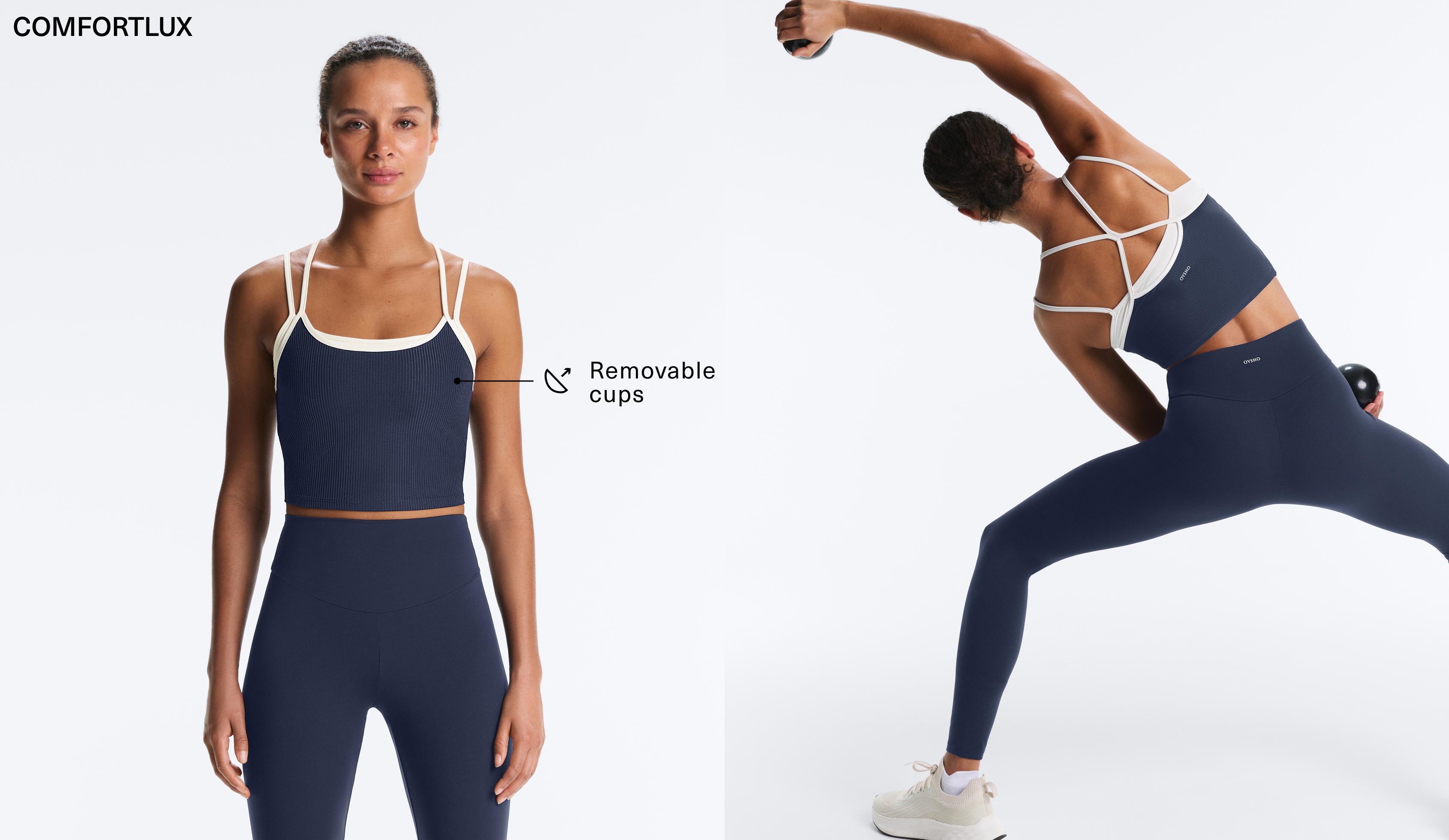 Comfortlux overlay tank top — NAVY BLUE