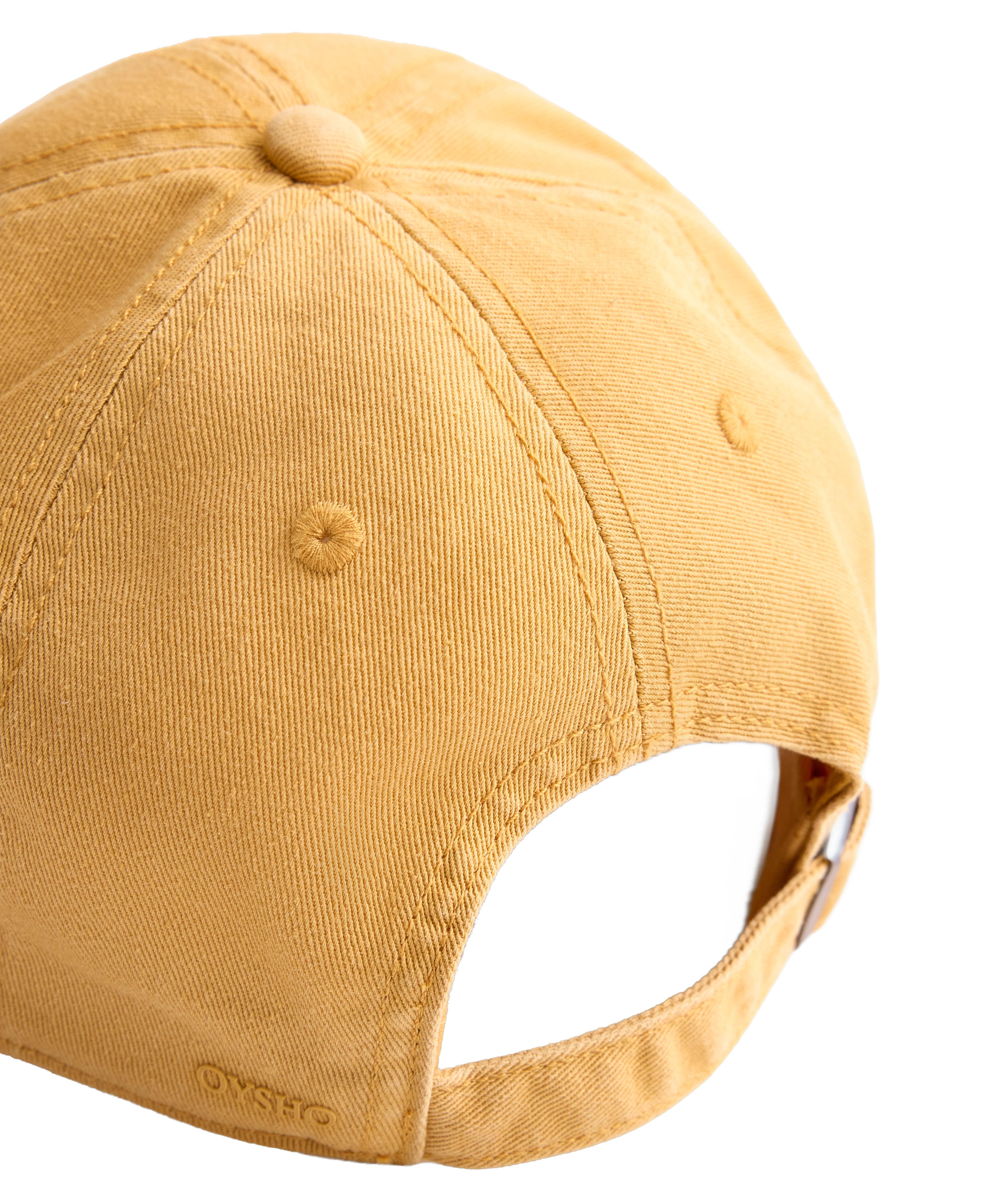 Washed-effect 100% cotton cap — MUSTARD