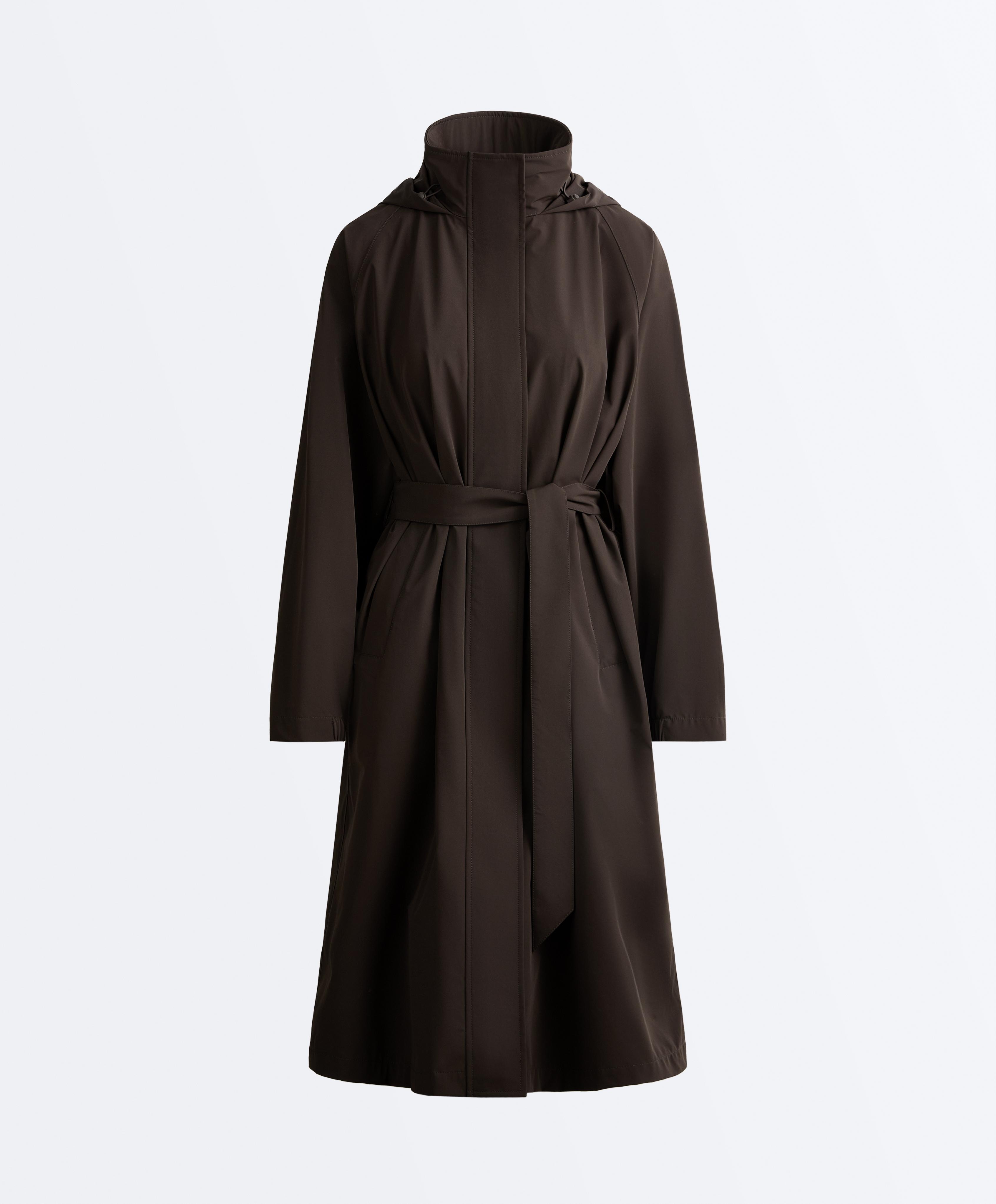 Long extra lightweight 10k waterproof jacket — BROWN
