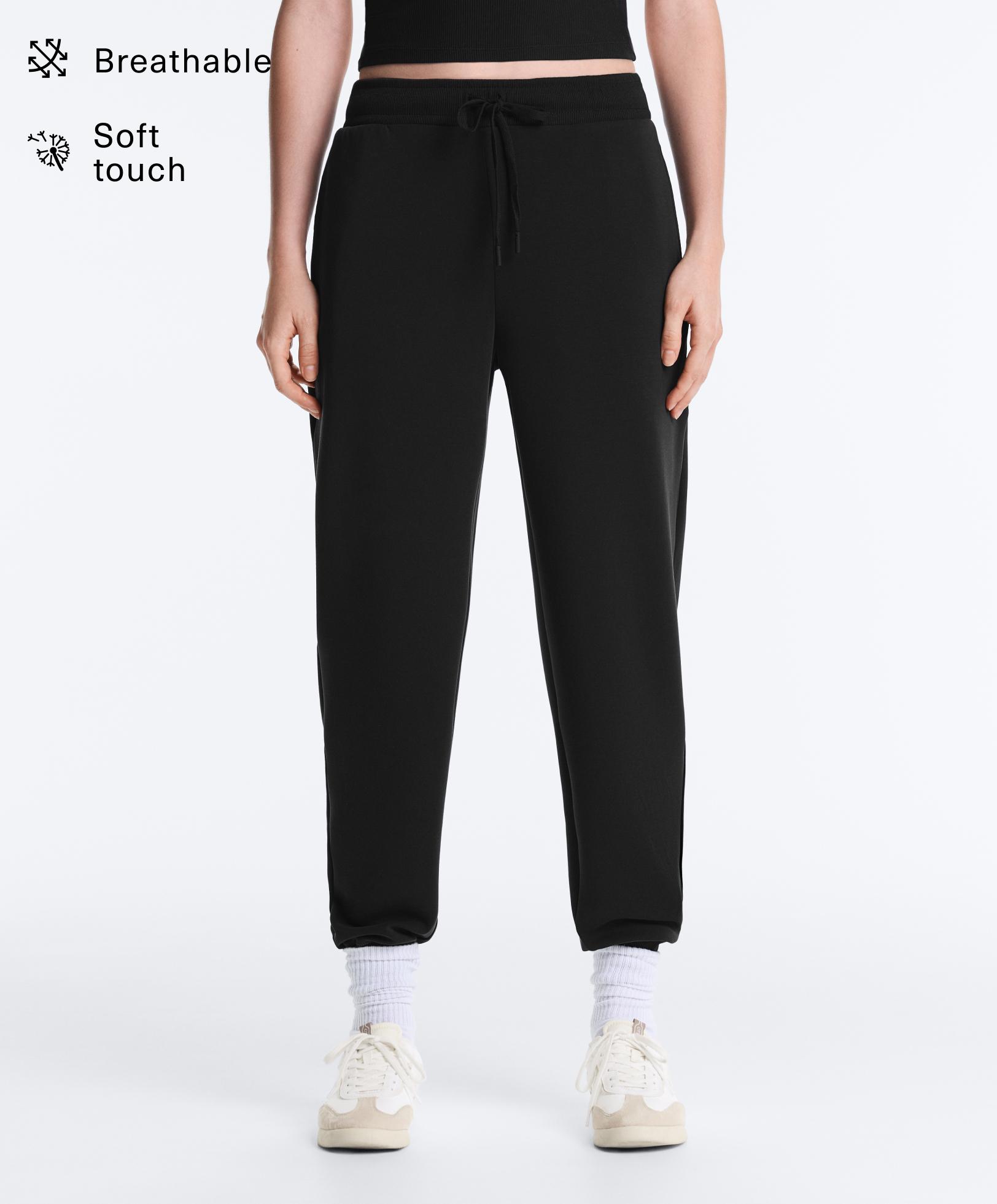 Soft-touch modal rib fitted joggers Soft-touch modal rib fitted joggers