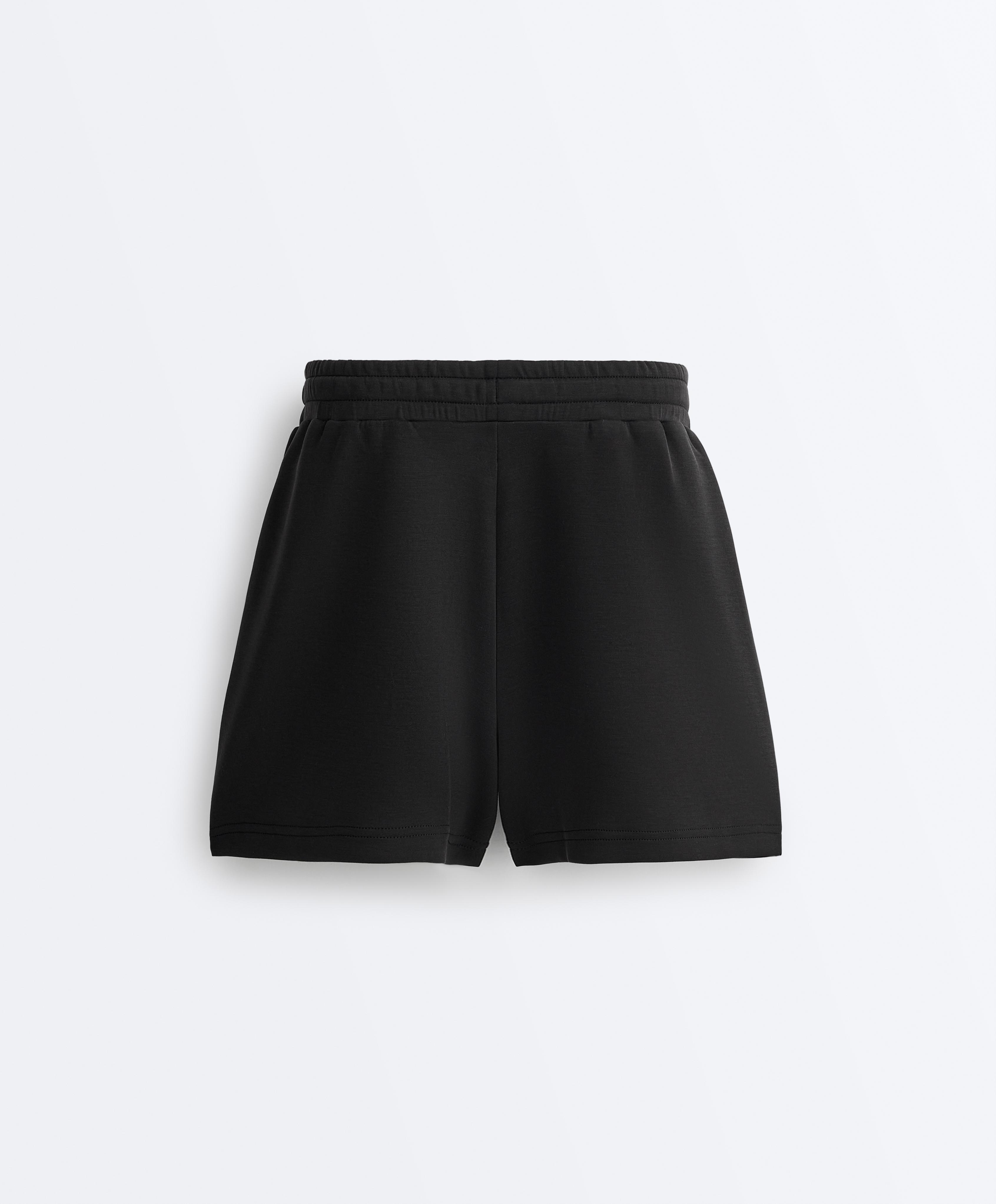 Soft-touch modal shorts — BLACK