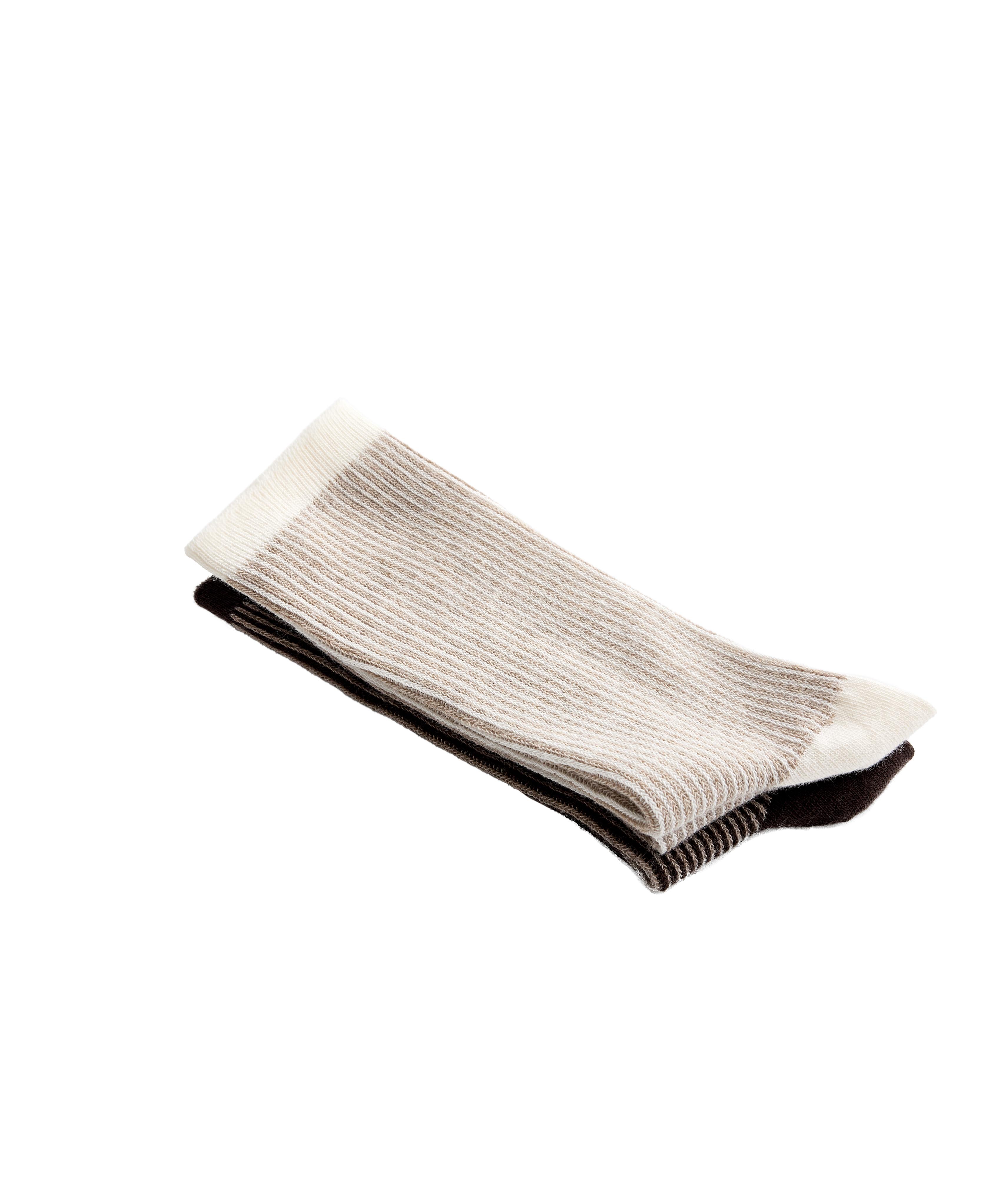 3 pairs of cotton blend classic textured socks — MINK