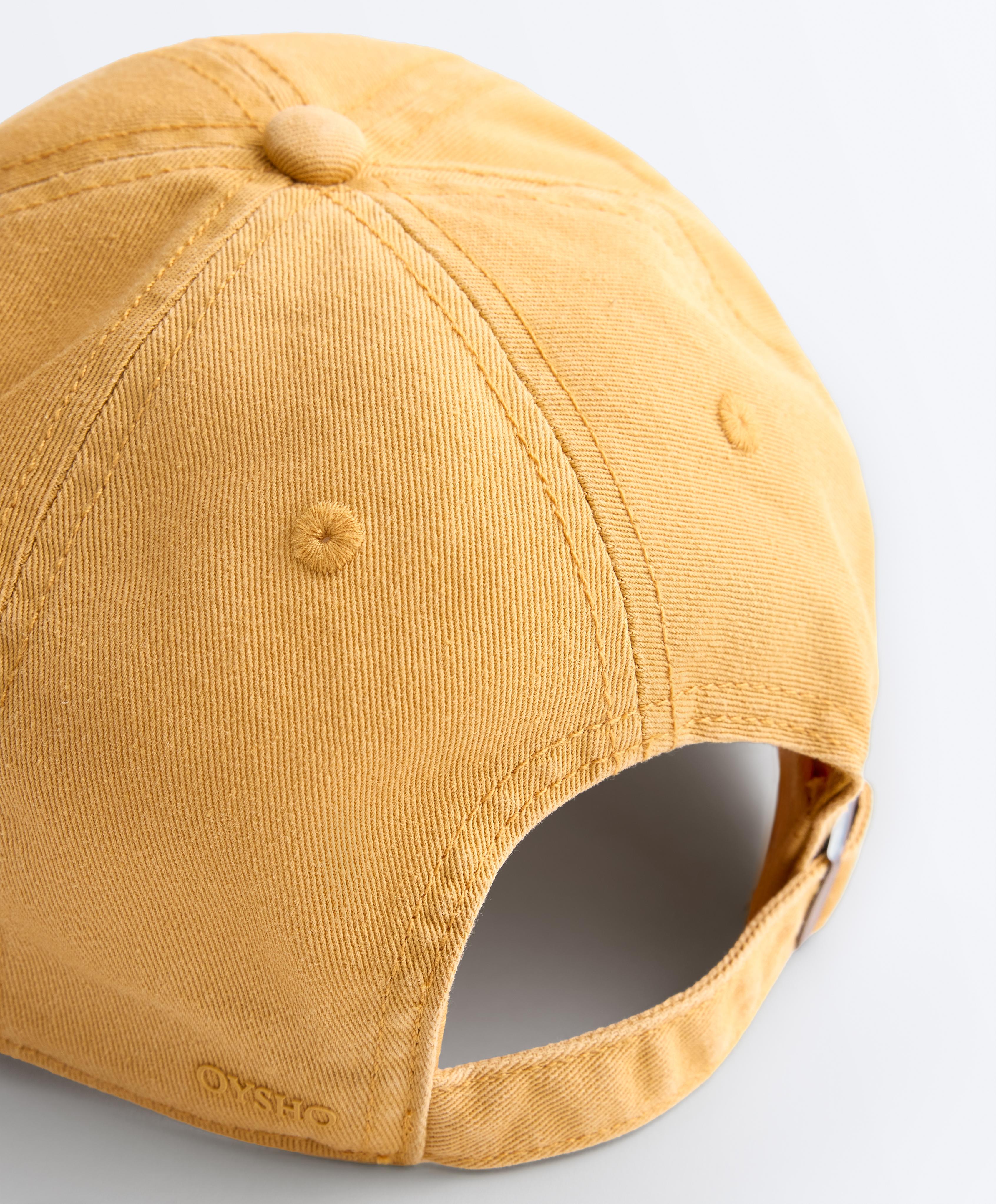 Washed-effect 100% cotton cap — MUSTARD