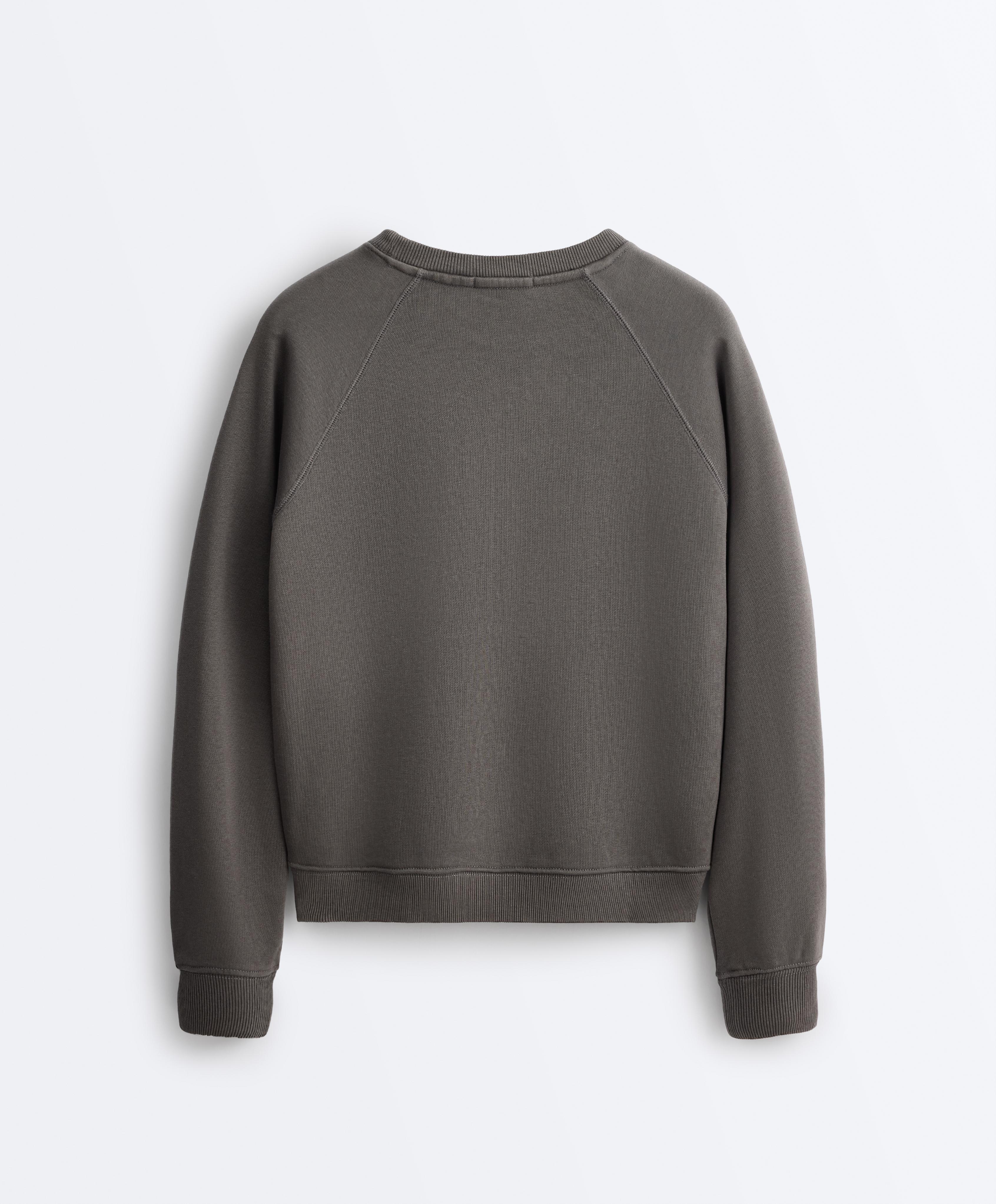 Pamuk karışımlı bisiklet yaka sweatshirt - Görsel 7