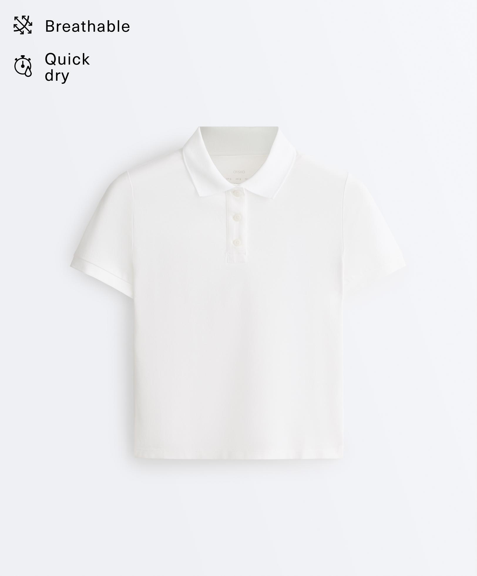 Slim-fit piqué cotton polo shirt — WHITE