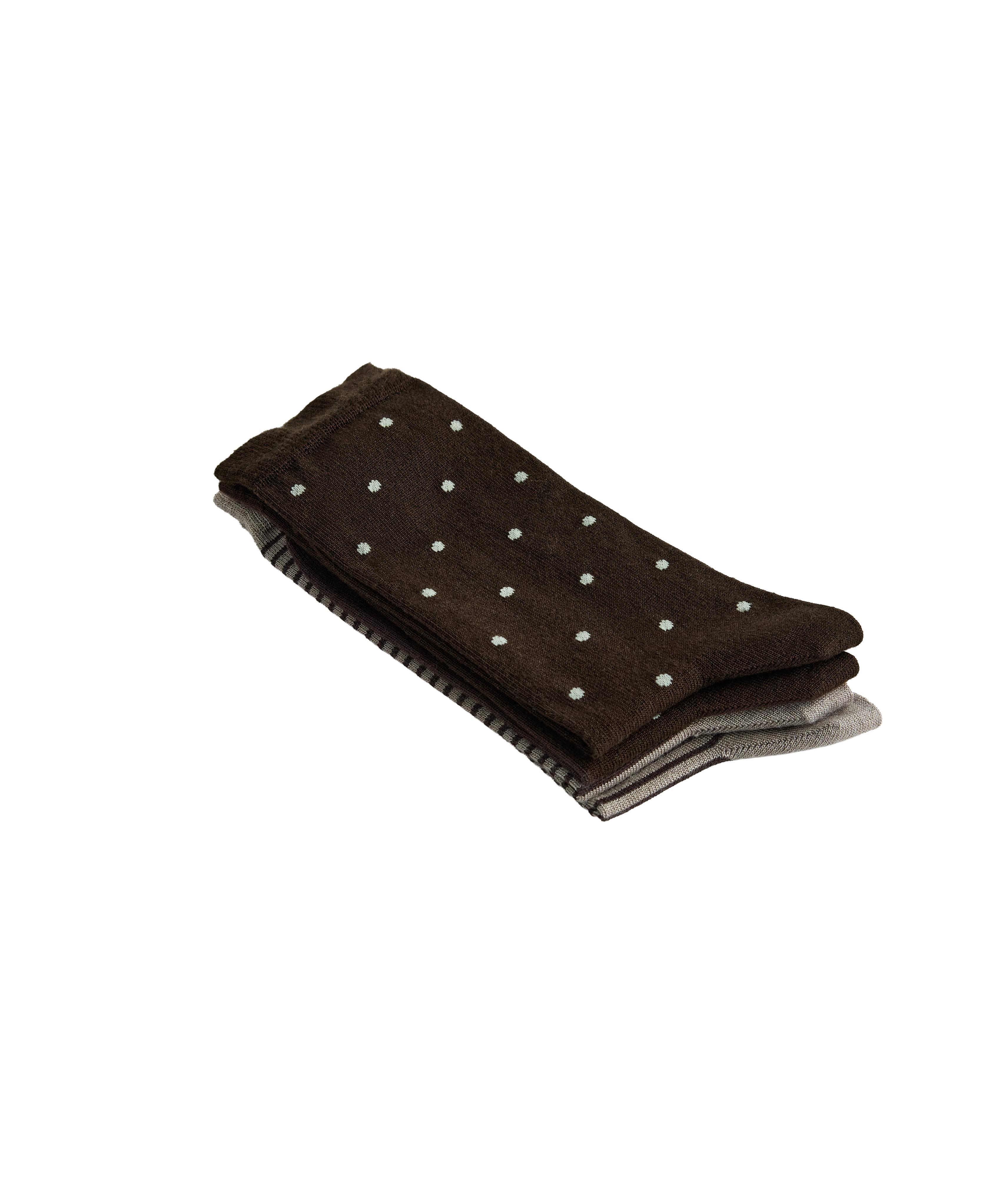 2 pairs of classic 55% modal 10% cashmere socks — CHOCOLATE      