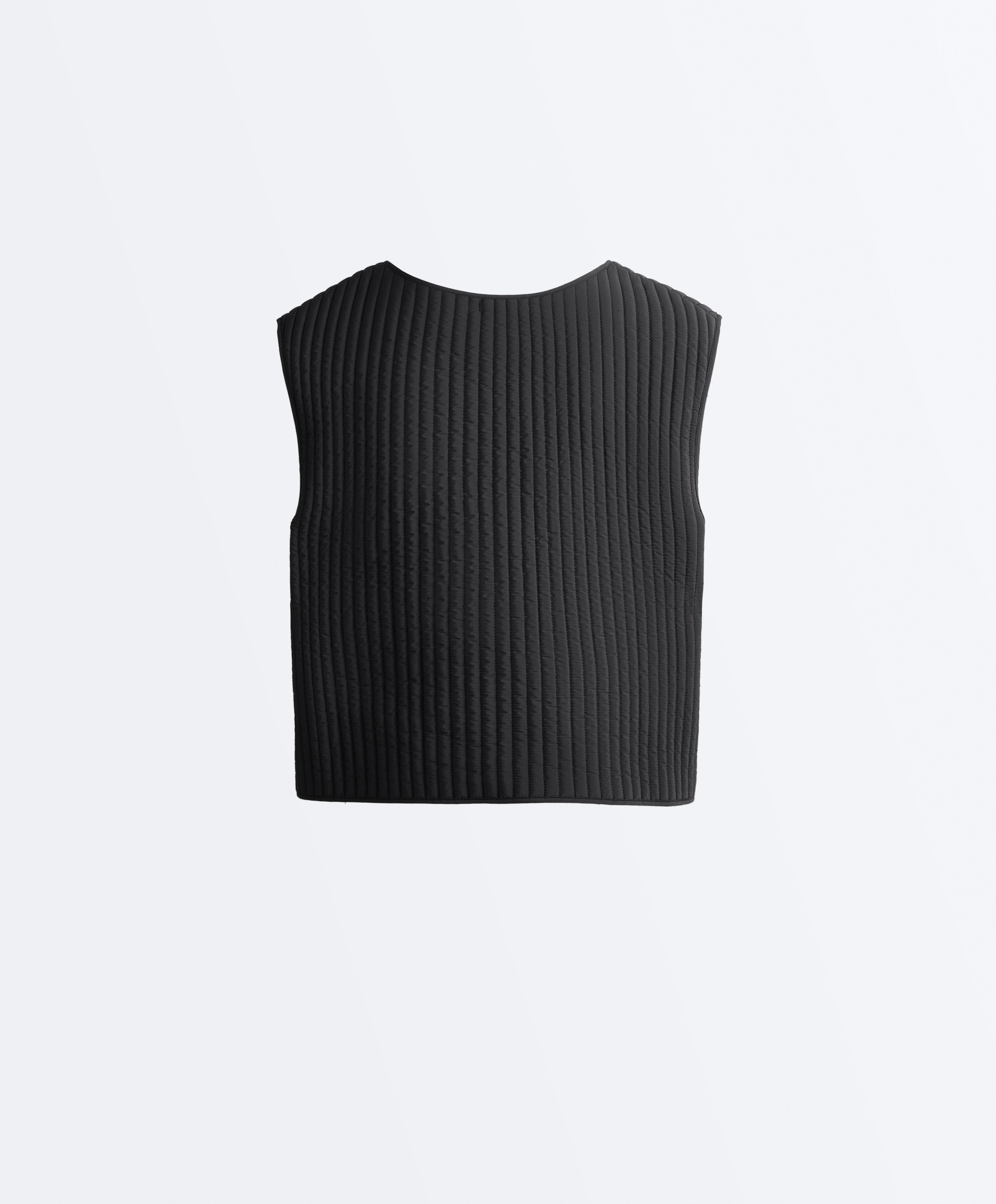 Thin padded nylon gilet — BLACK