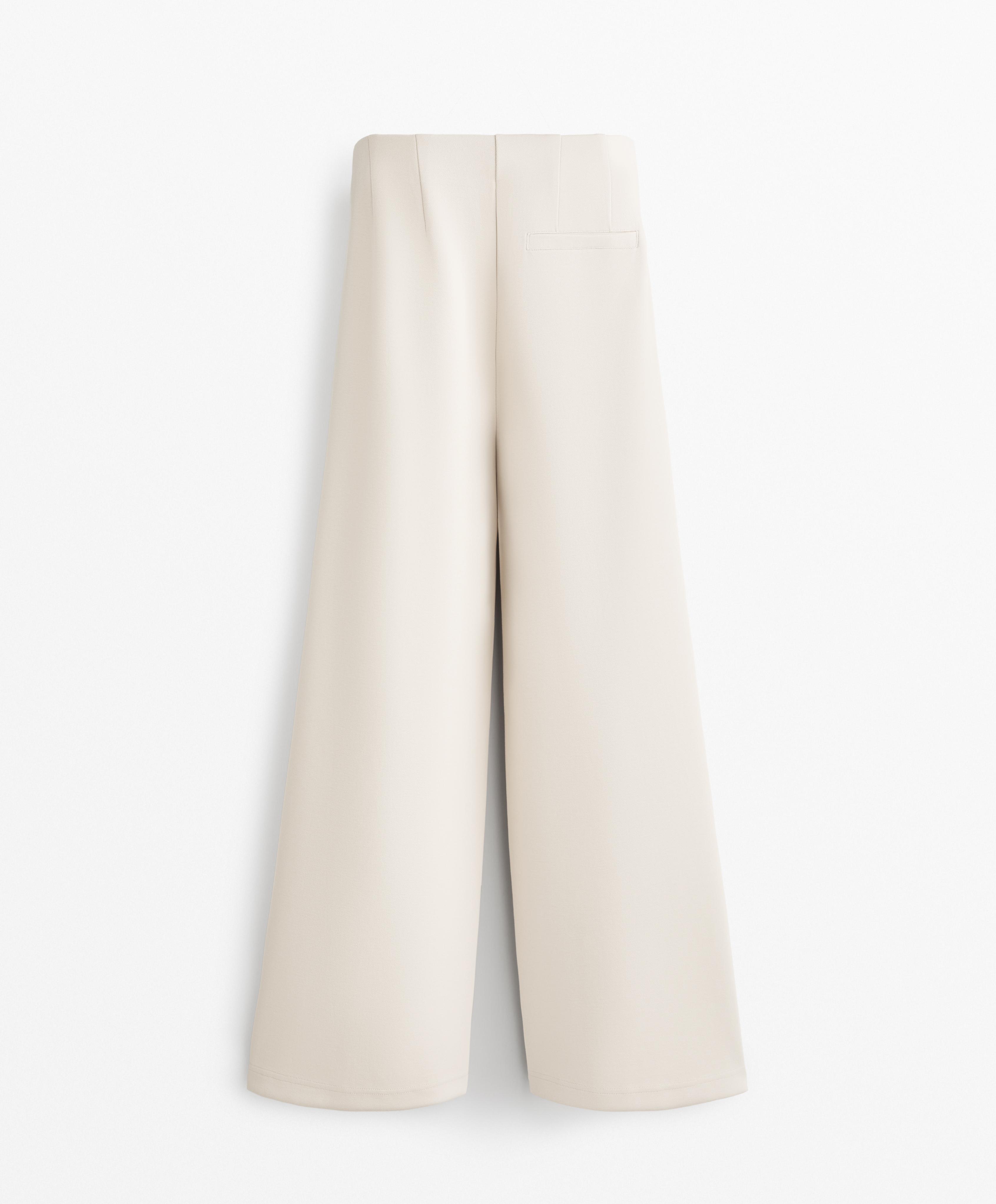 Super high rise piqué trousers with cotton