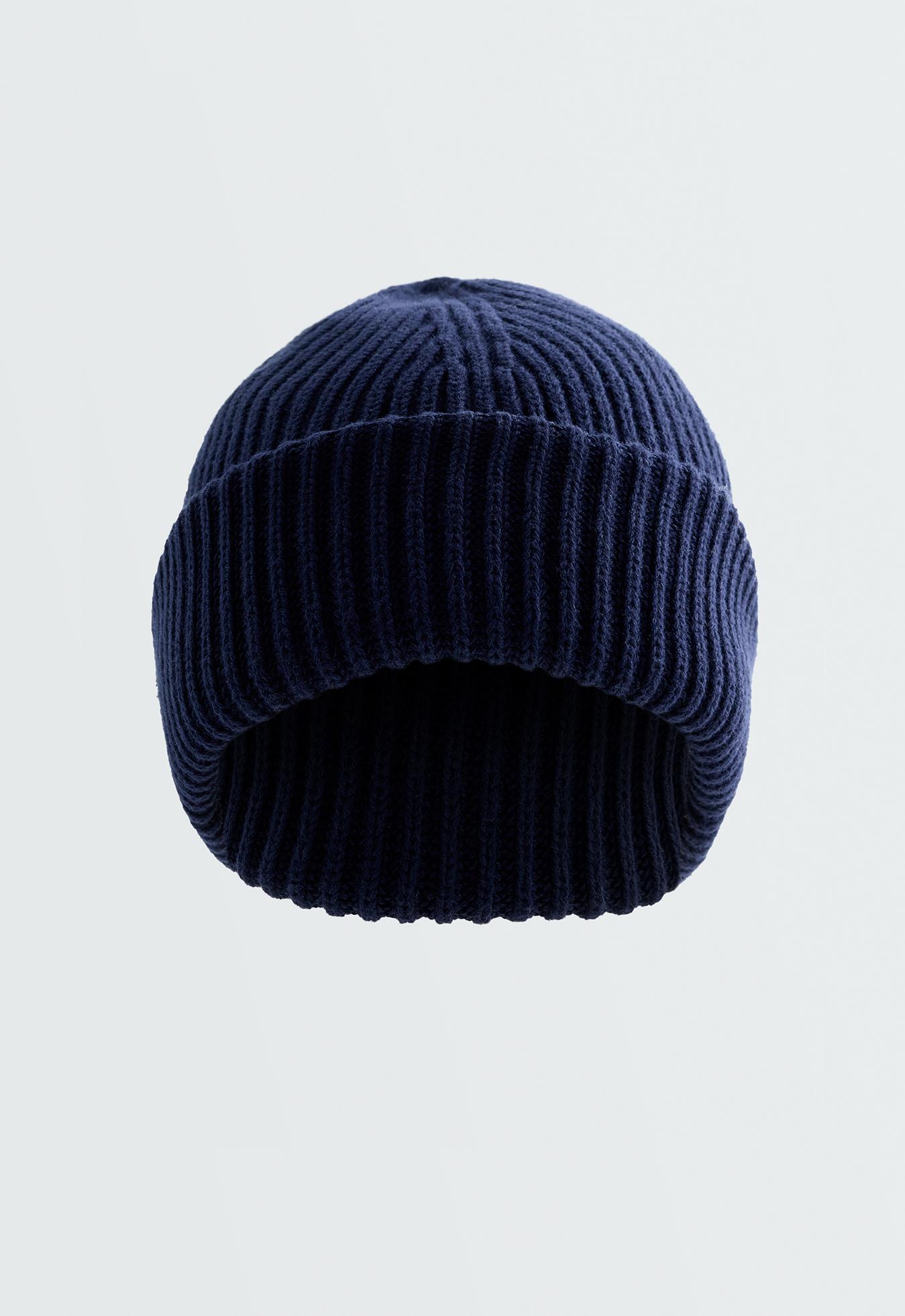100% cotton ribbed beanie — NAVY BLUE