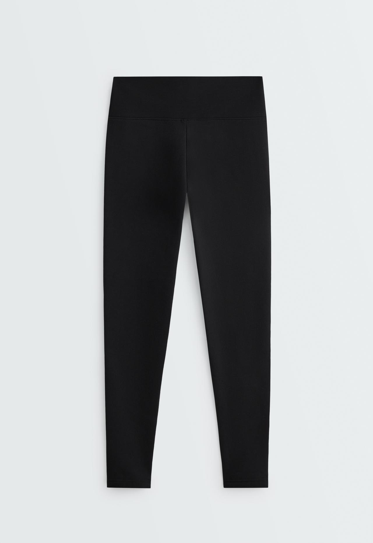 Ankle-length Super High Rise Extra warm Seamless leggings — BLACK