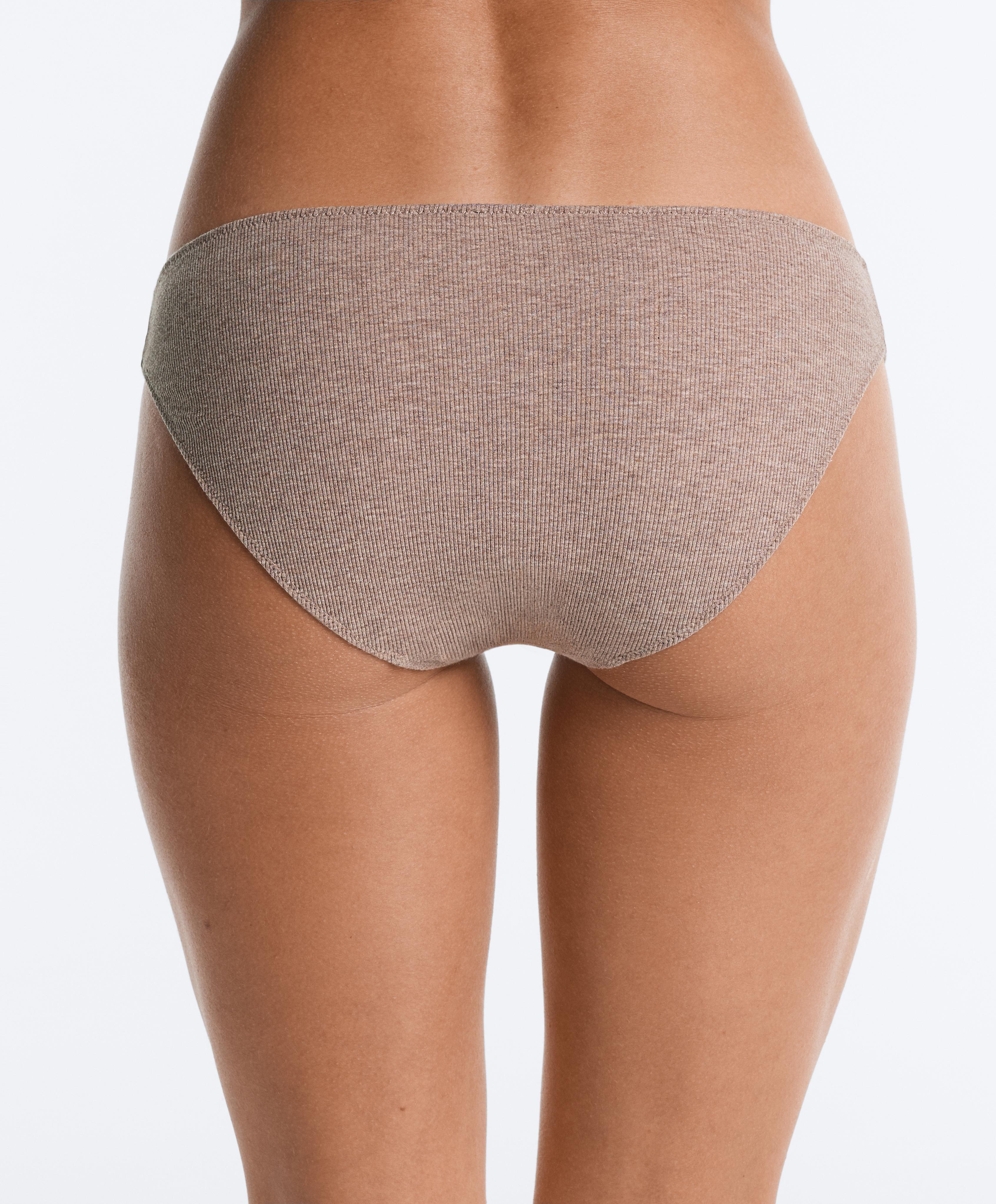 5 rib cotton blend classic briefs — TAN MELANGE