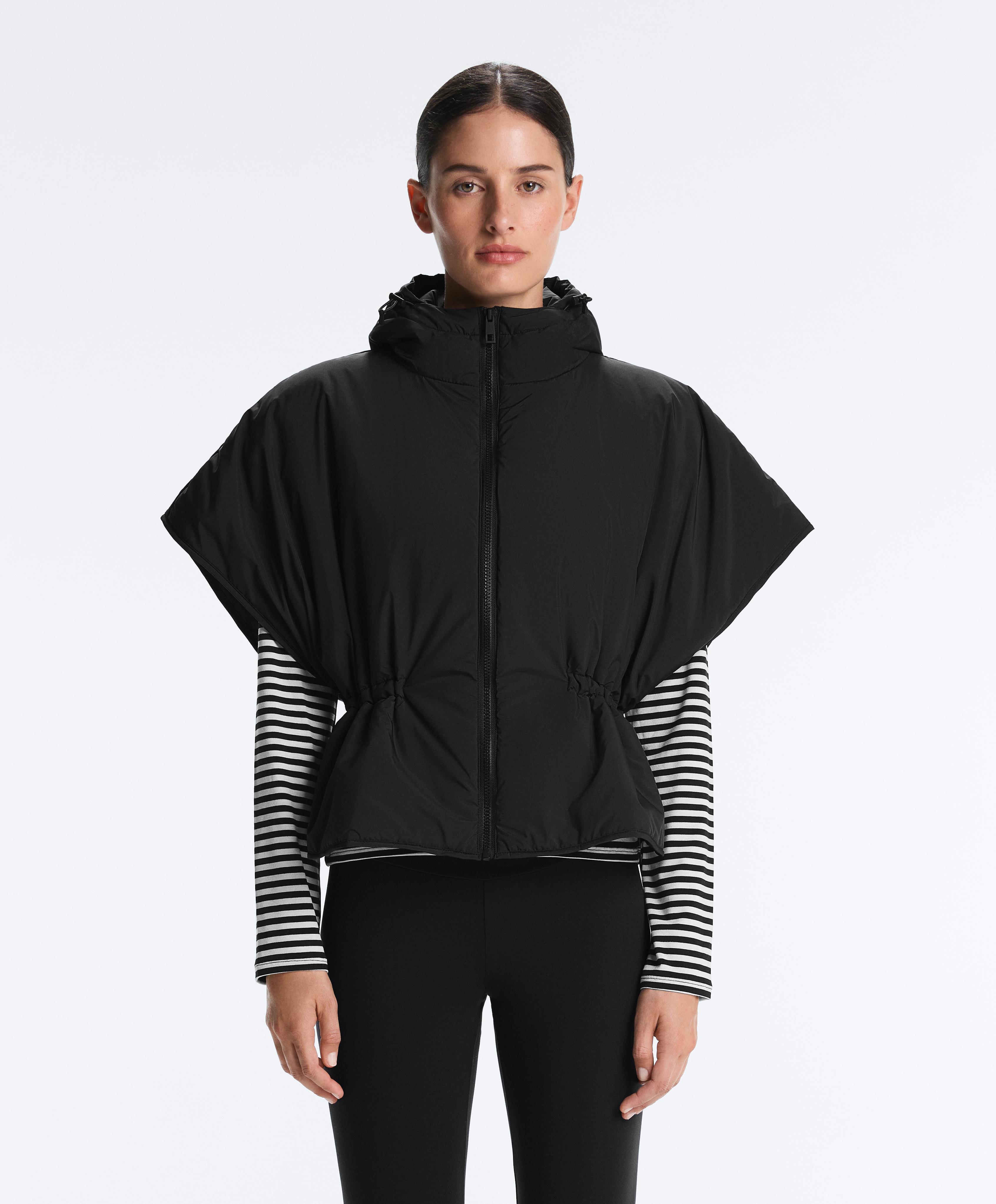 Hooded padded gilet — BLACK