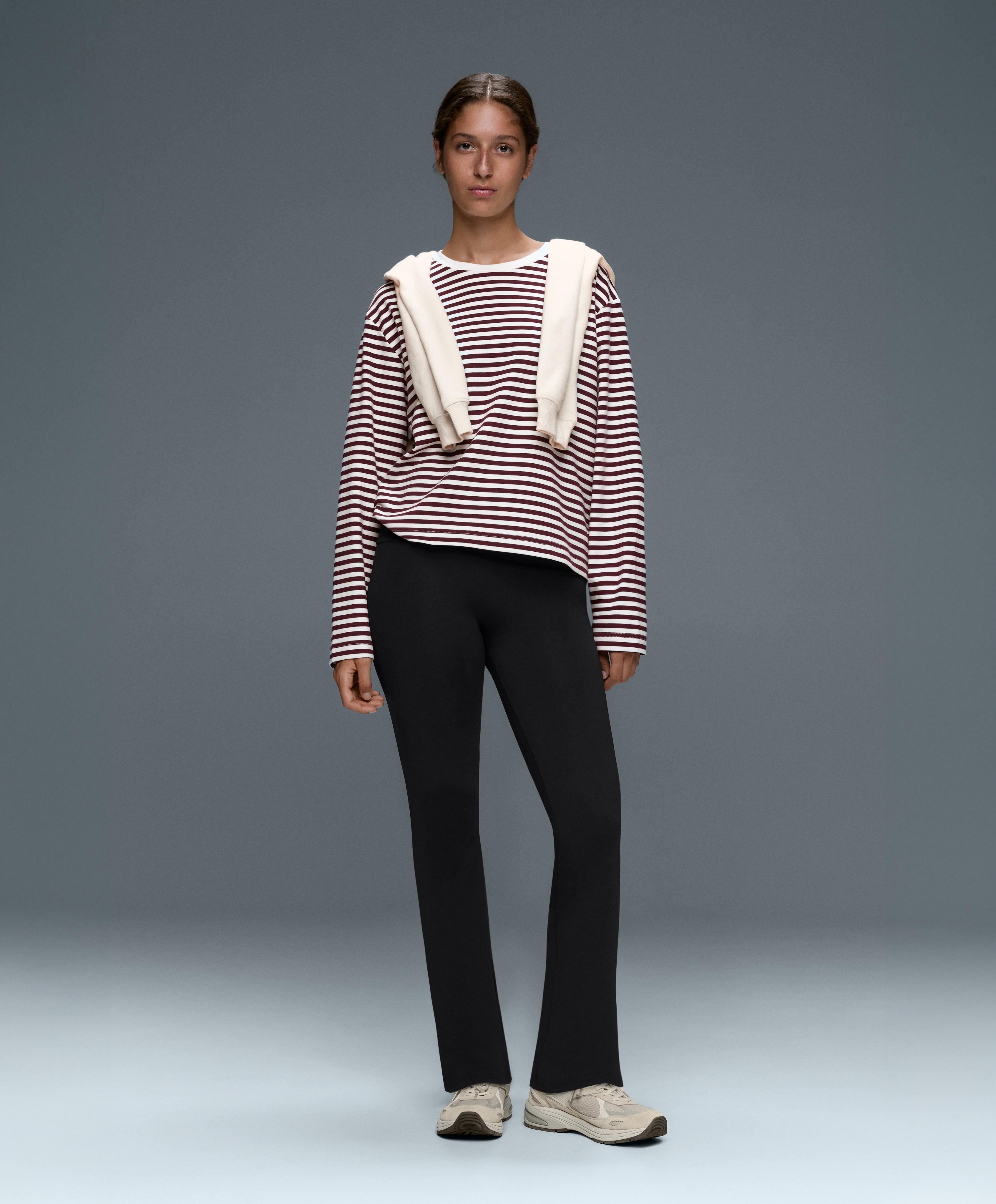 High-rise Comfortlux flare trousers — BLACK