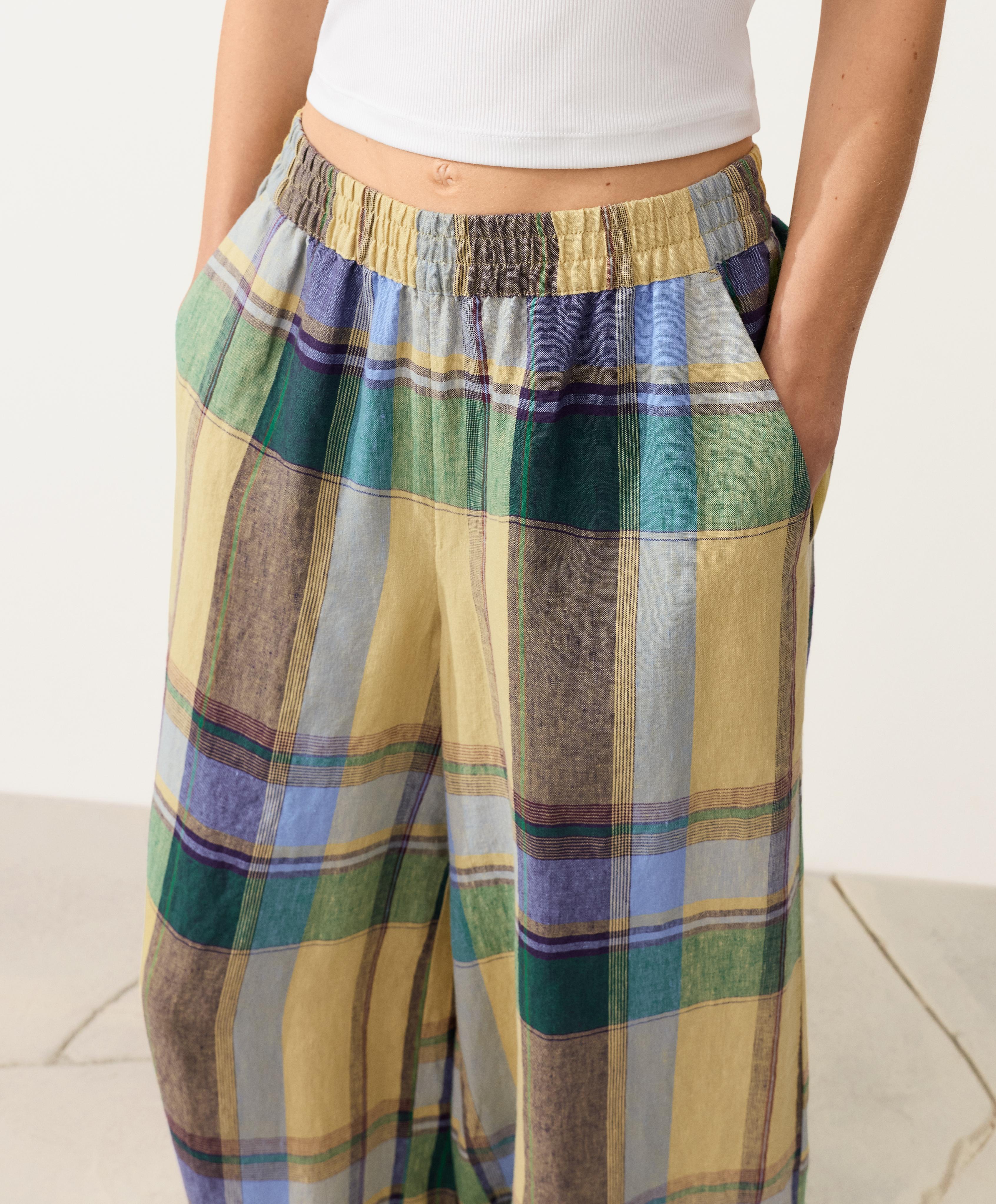 100% linen bloomer trousers — MID-YELLOW