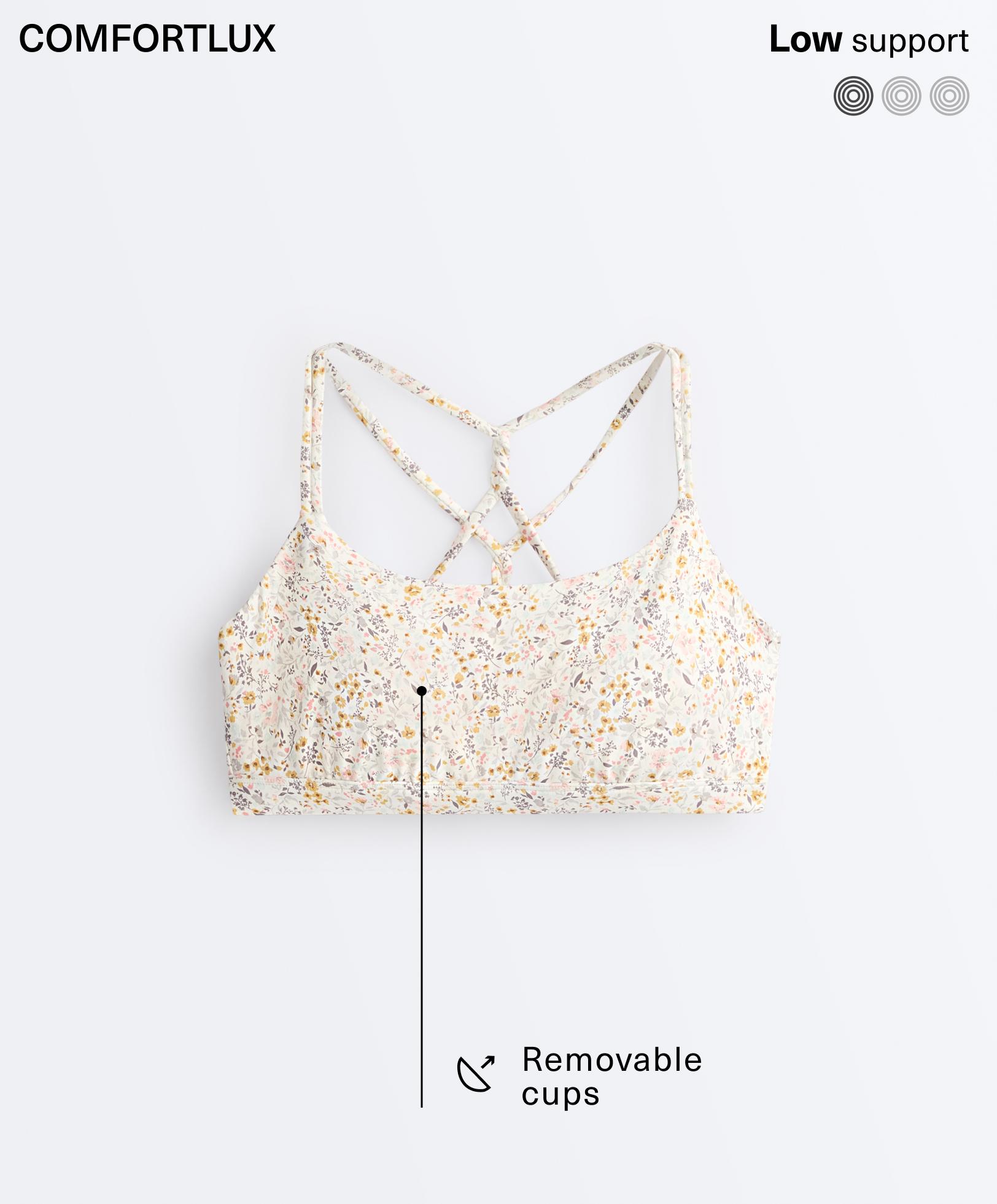 Floral print medium-support Comfortlux sports bra