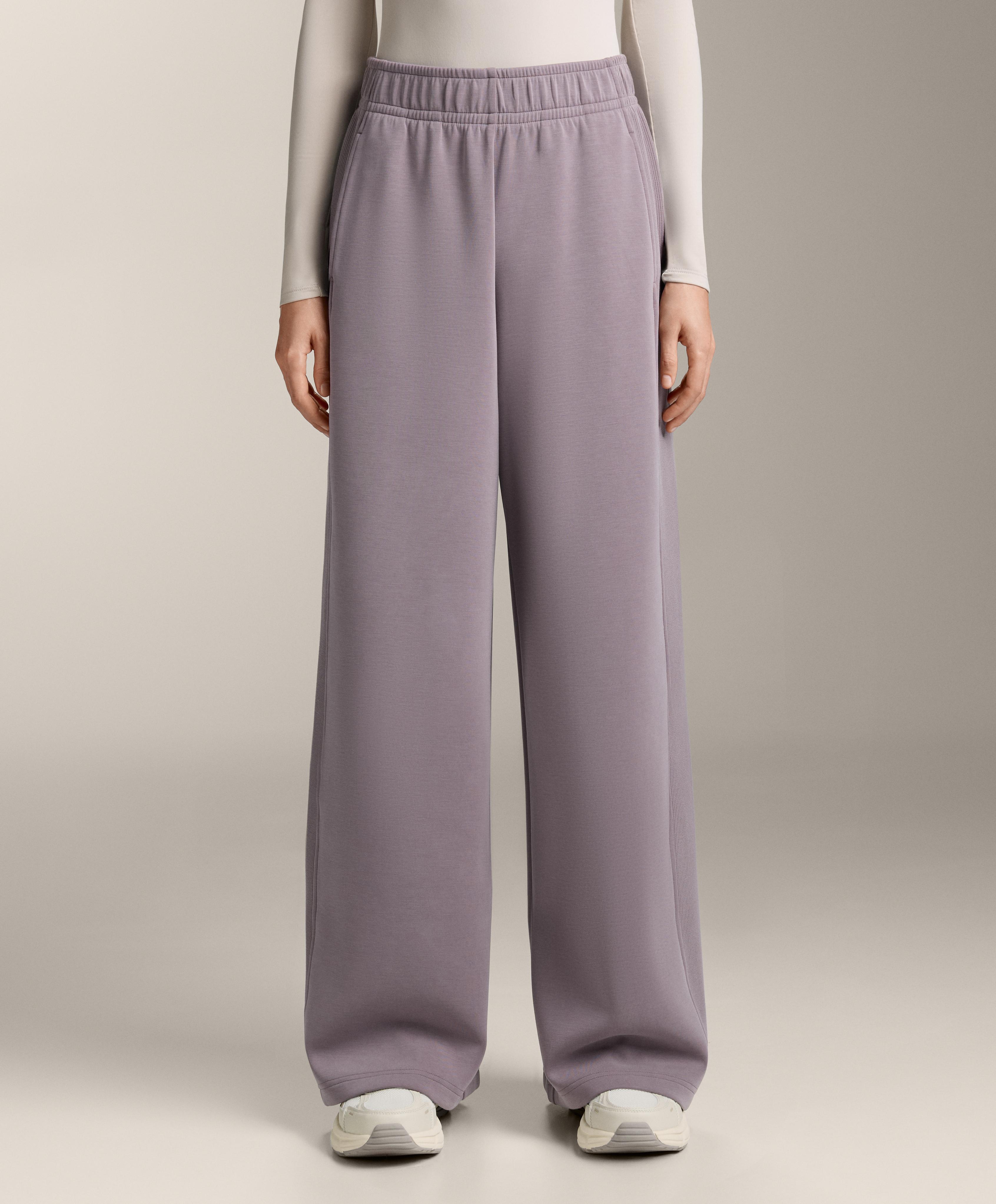 Rechte broek van ribstof met brushed modal